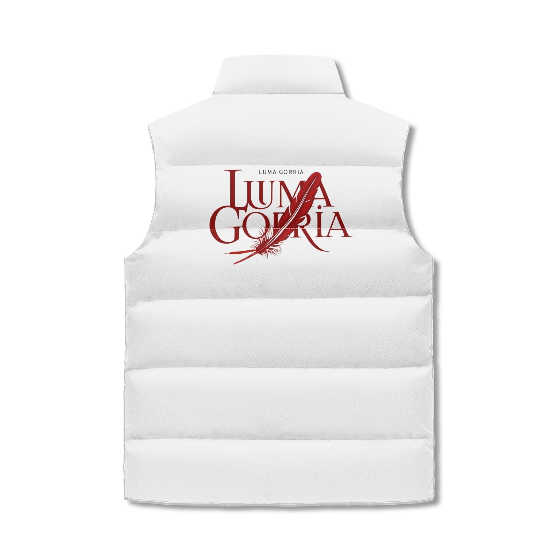 Unisex Lightweight All Over Printing Stand Collar Zip Up Puffer Vest popcustoms   Luma Gorria vêtement