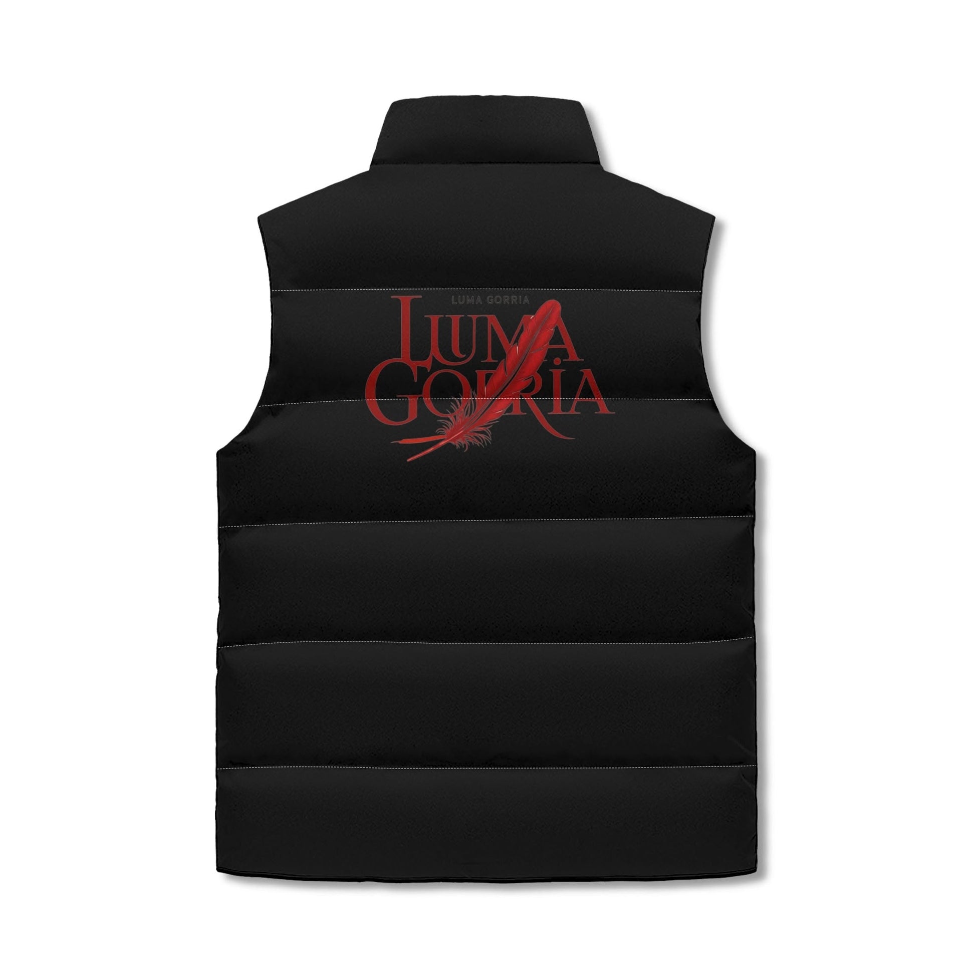 Unisex Lightweight All Over Printing Stand Collar Zip Up Puffer Vest popcustoms   Luma Gorria vêtement