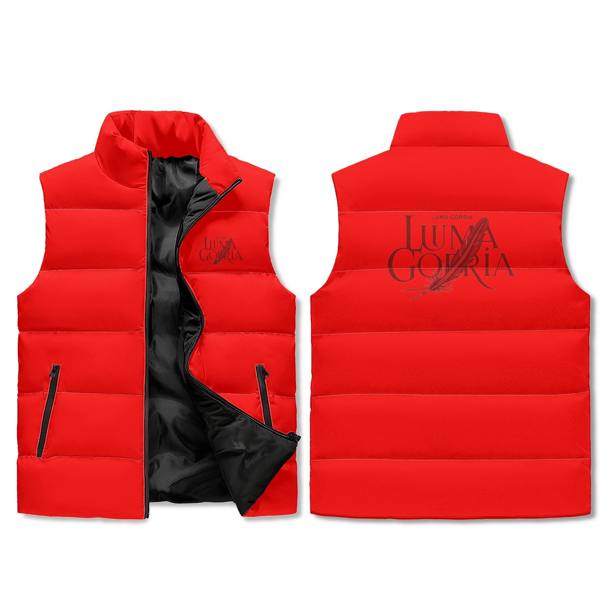 Unisex Lightweight All Over Printing Stand Collar Zip Up Puffer Vest popcustoms 36.78  Luma Gorria vêtement