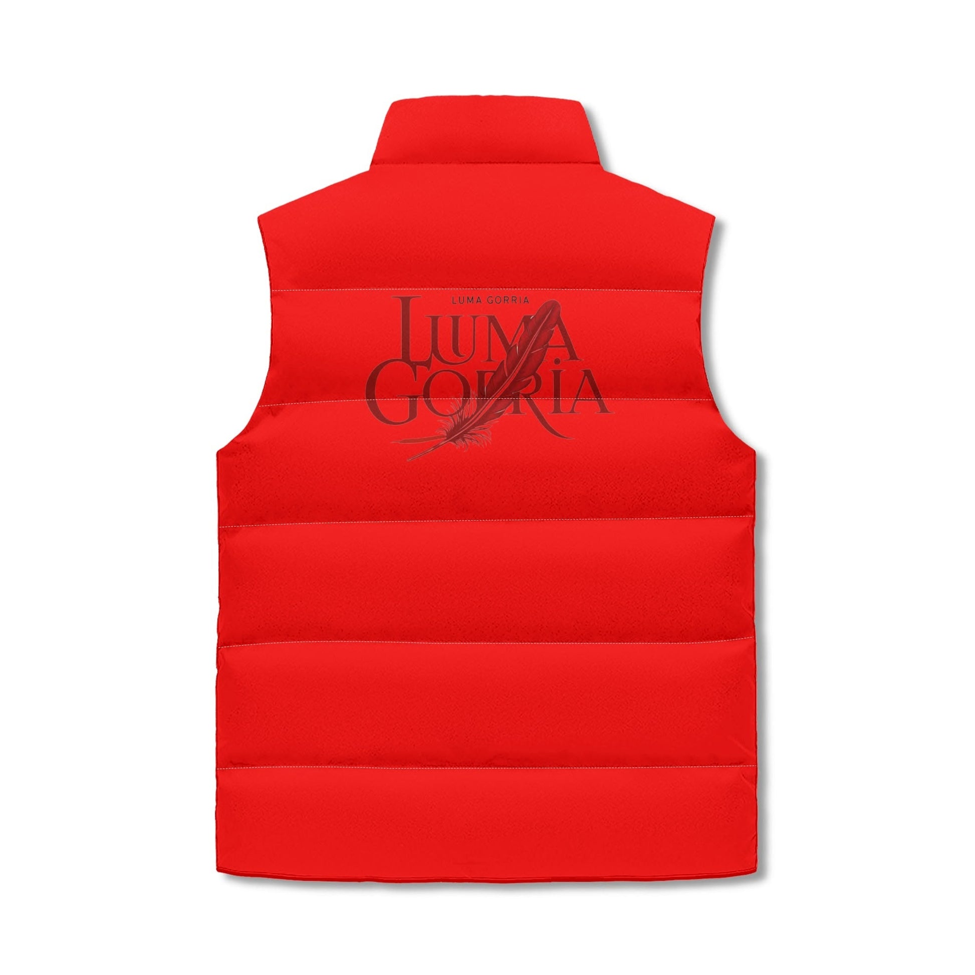 Unisex Lightweight All Over Printing Stand Collar Zip Up Puffer Vest popcustoms   Luma Gorria vêtement