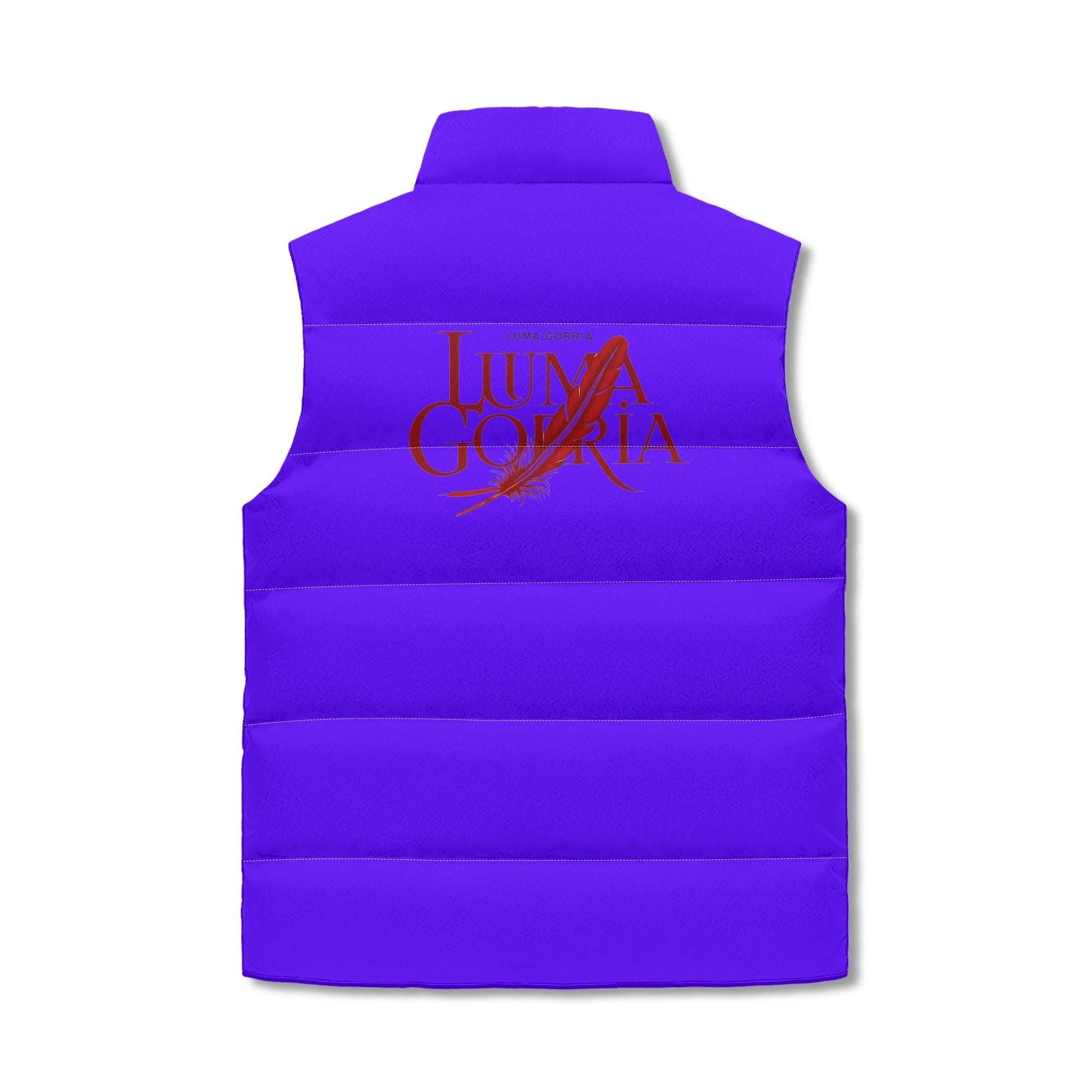 Unisex Lightweight All Over Printing Stand Collar Zip Up Puffer Vest popcustoms   Luma Gorria vêtement