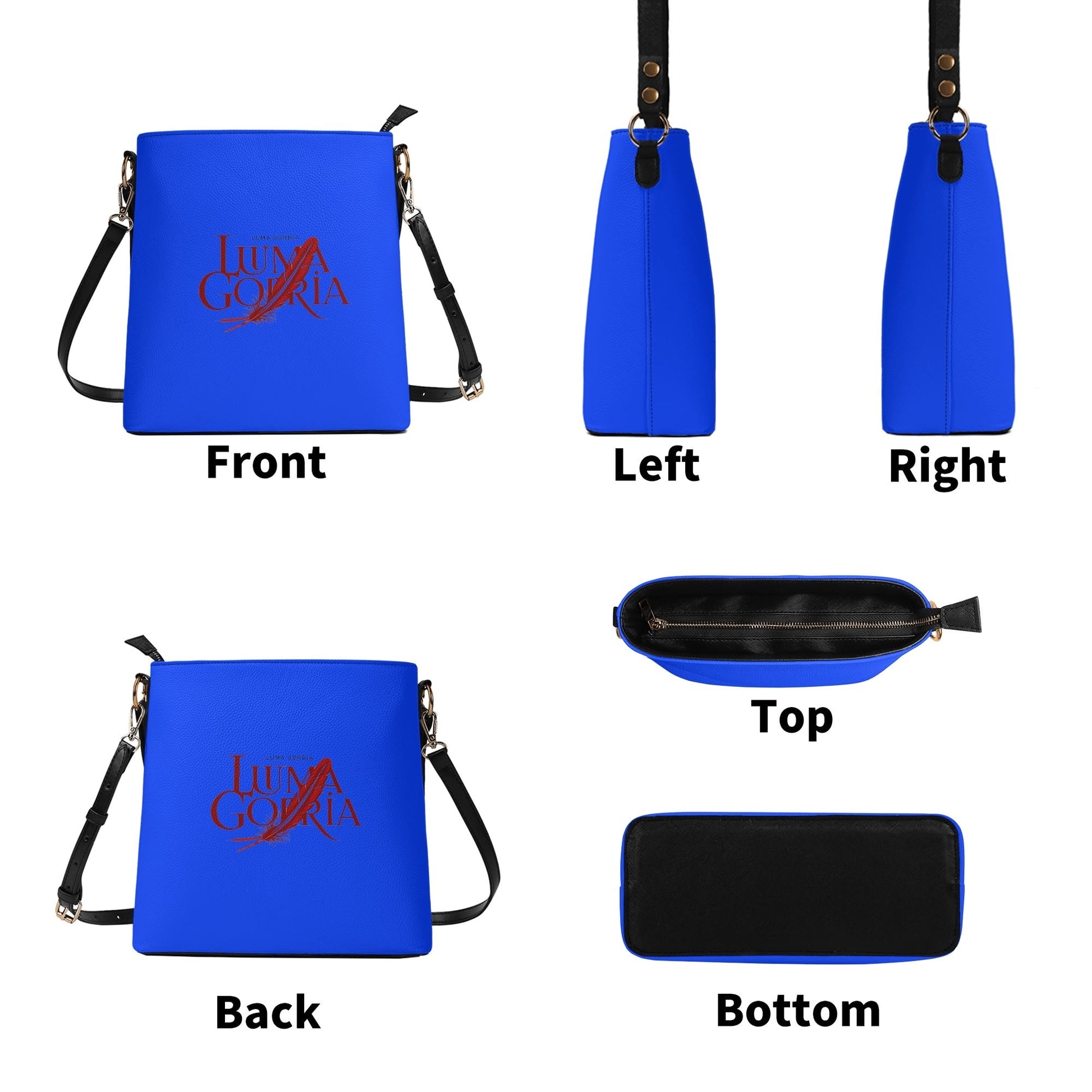 Sac seau en cuir PU avec bandoulière réglable, élégant et fonctionnel Luma Gorria vetement  saccoche Luma Gorria vêtement