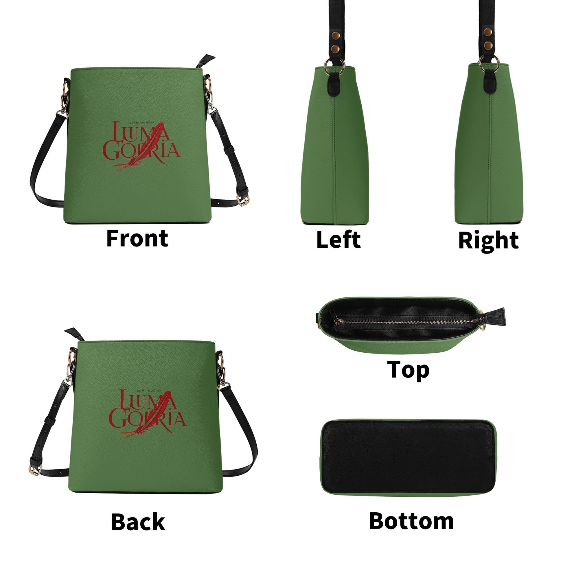 Sac seau en cuir PU avec bandoulière réglable, élégant et fonctionnel Luma Gorria vetement  saccoche Luma Gorria vêtement