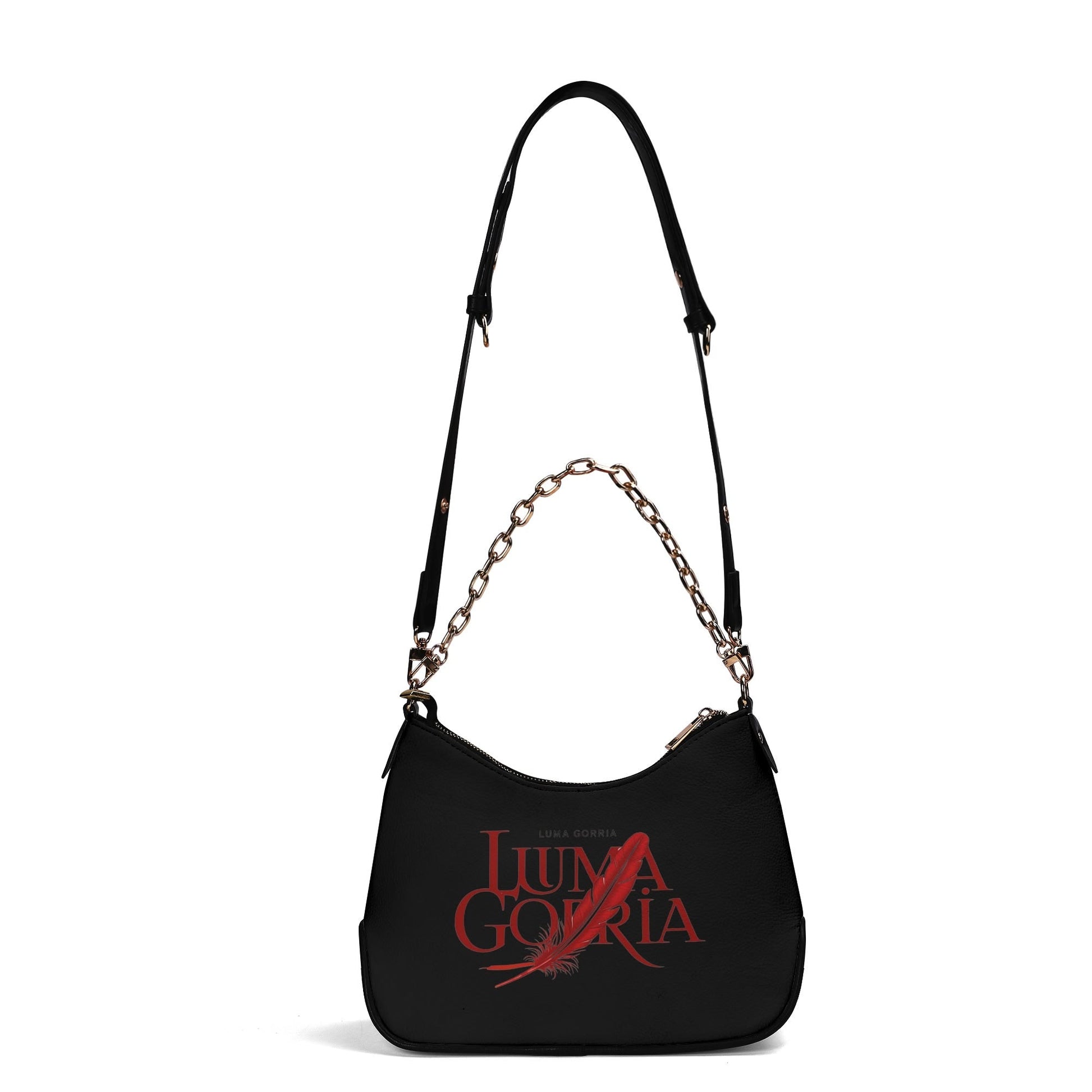 Sac bandoulière Lady en PU avec chaînes dorées, fermeture zippée Luma Gorria vetement  sac bandouliere Luma Gorria vêtement
