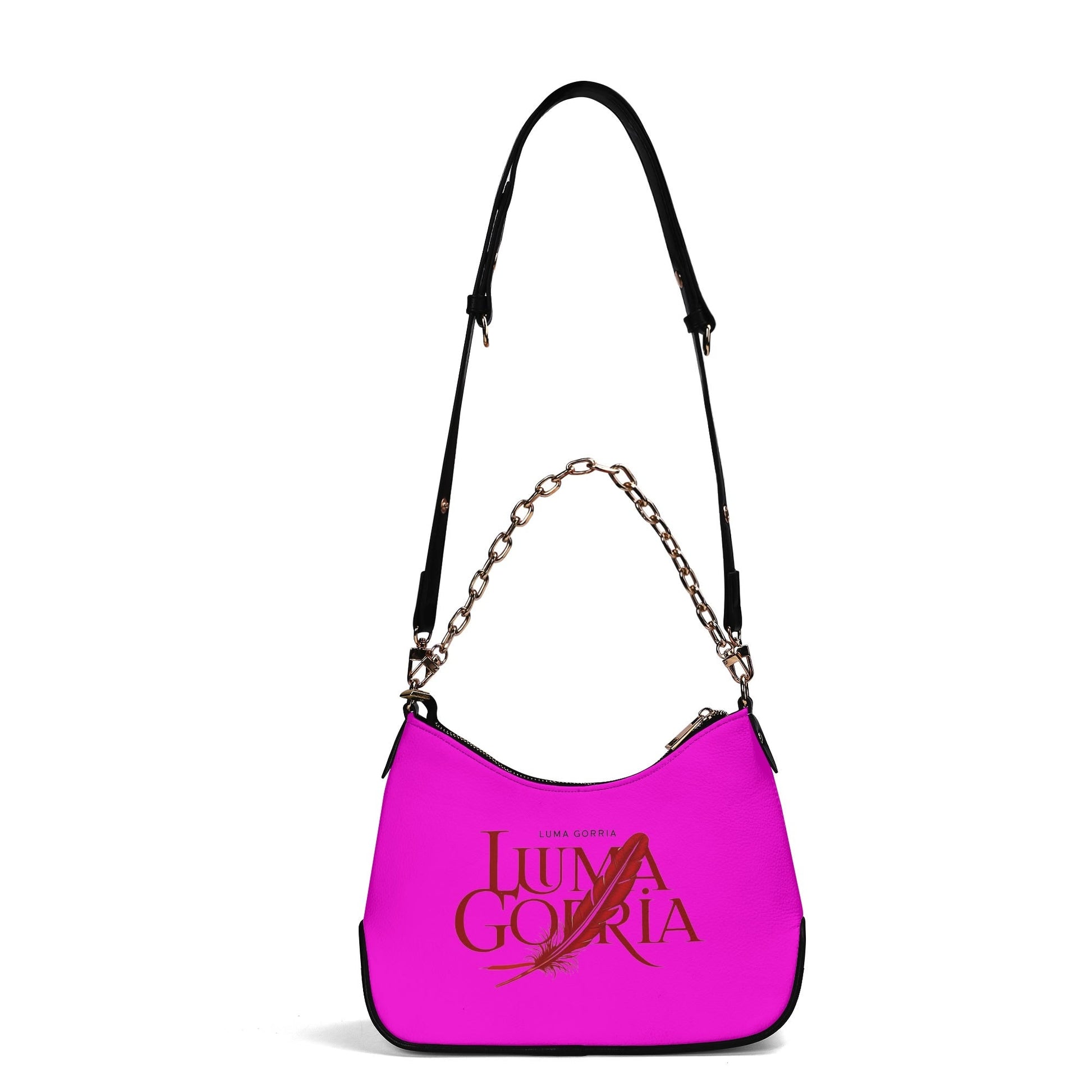 Sac bandoulière Lady en PU avec chaînes dorées, fermeture zippée Luma Gorria vetement  sac bandouliere Luma Gorria vêtement