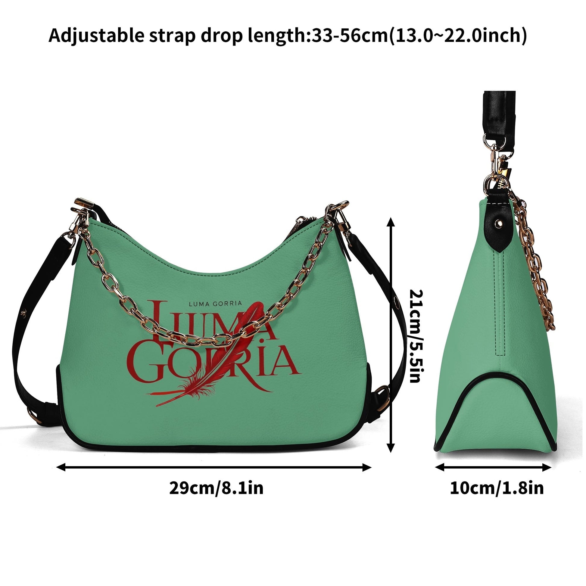 Sac bandoulière Lady en PU avec chaînes dorées, fermeture zippée Luma Gorria vetement  sac bandouliere Luma Gorria vêtement