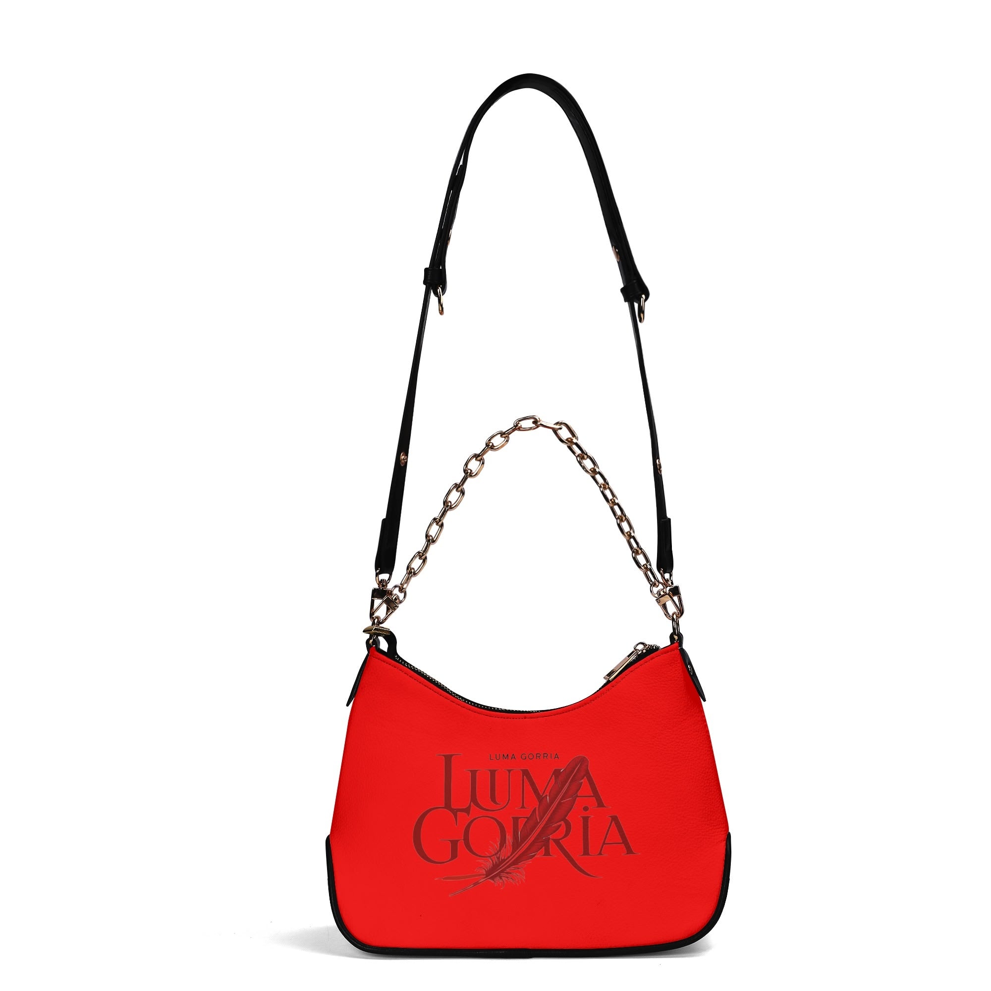Sac bandoulière Lady en PU avec chaînes dorées, fermeture zippée Luma Gorria vetement  sac bandouliere Luma Gorria vêtement