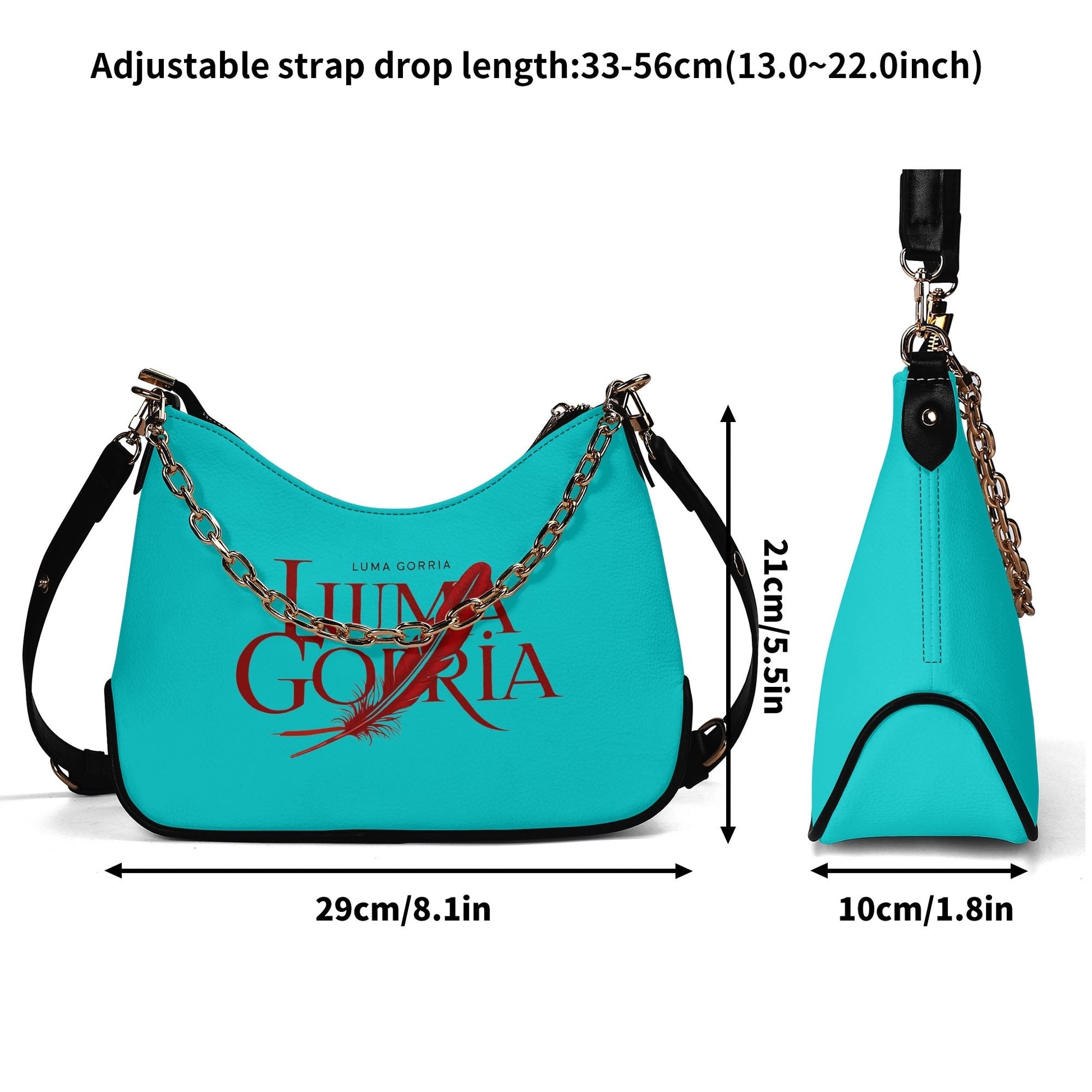 Sac bandoulière Lady en PU avec chaînes dorées, fermeture zippée Luma Gorria vetement  sac bandouliere Luma Gorria vêtement