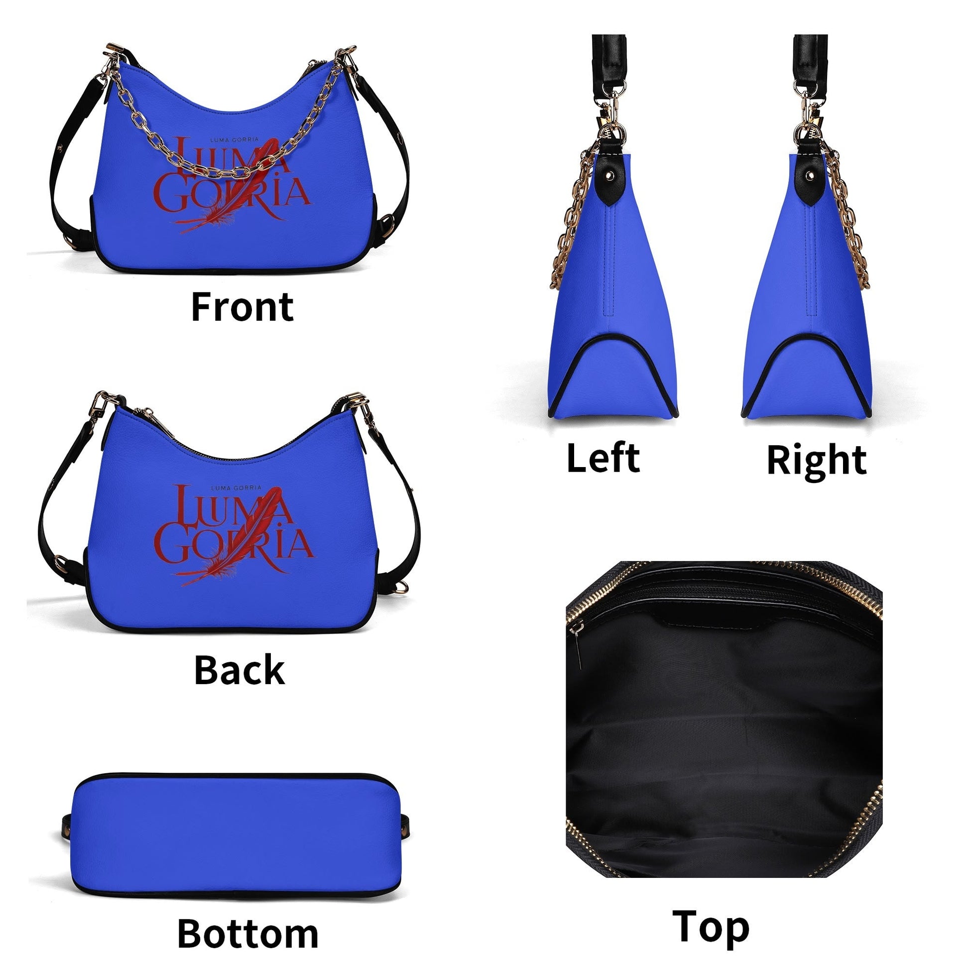 Sac bandoulière Lady en PU avec chaînes dorées, fermeture zippée Luma Gorria vetement  sac bandouliere Luma Gorria vêtement