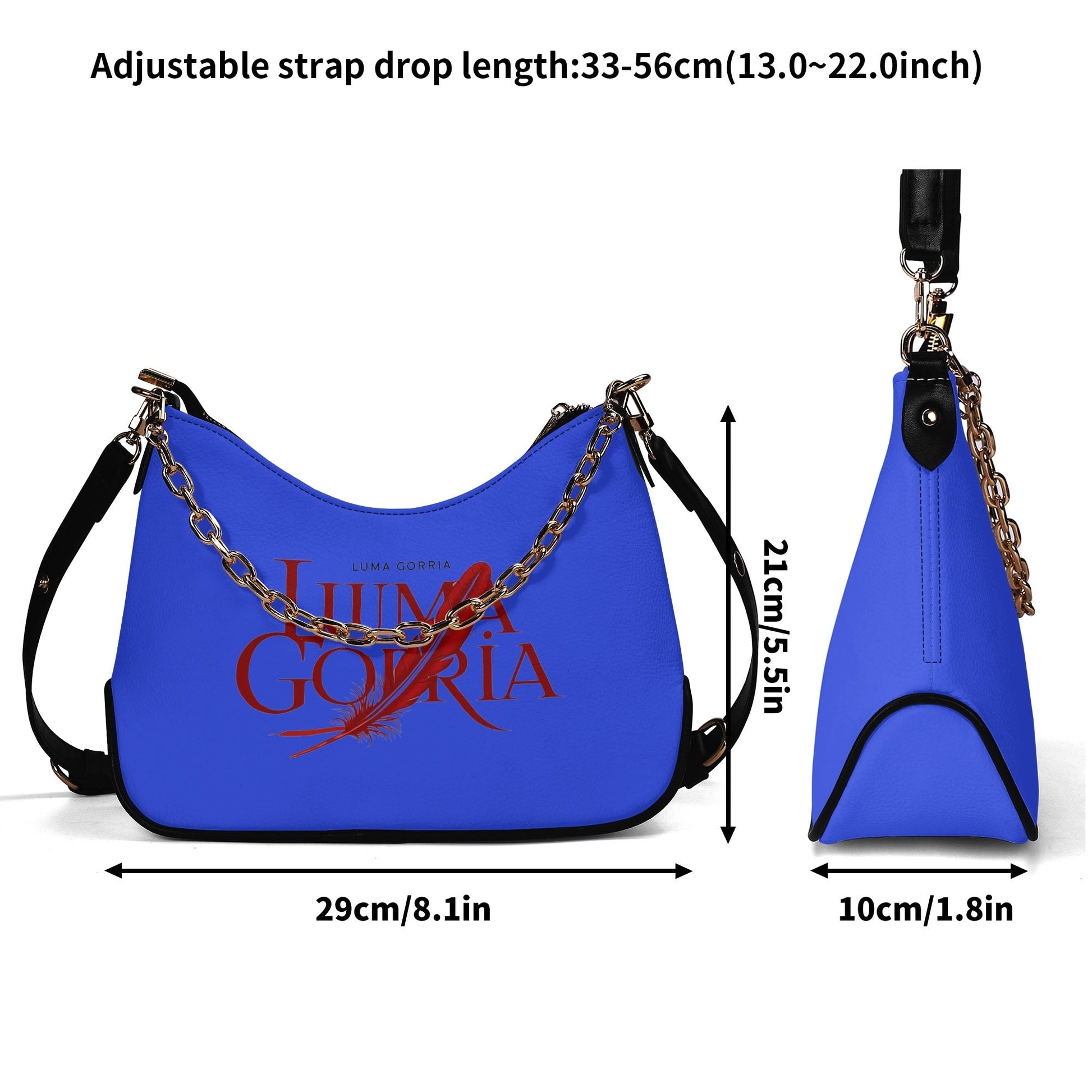 Sac bandoulière Lady en PU avec chaînes dorées, fermeture zippée Luma Gorria vetement  sac bandouliere Luma Gorria vêtement