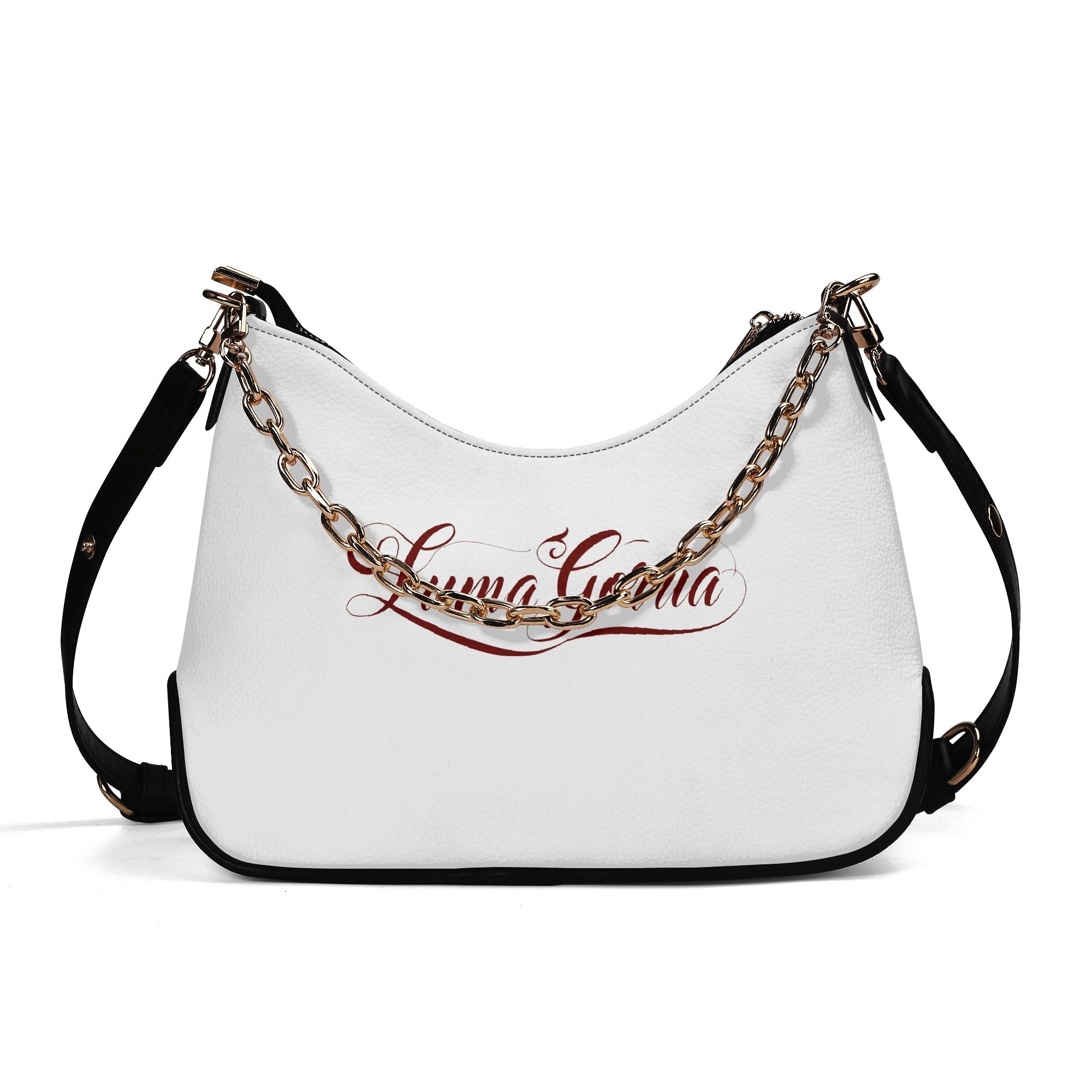 Sac bandoulière Lady en PU avec chaînes dorées, fermeture zippée Luma Gorria vetement  sac bandouliere Luma Gorria vêtement