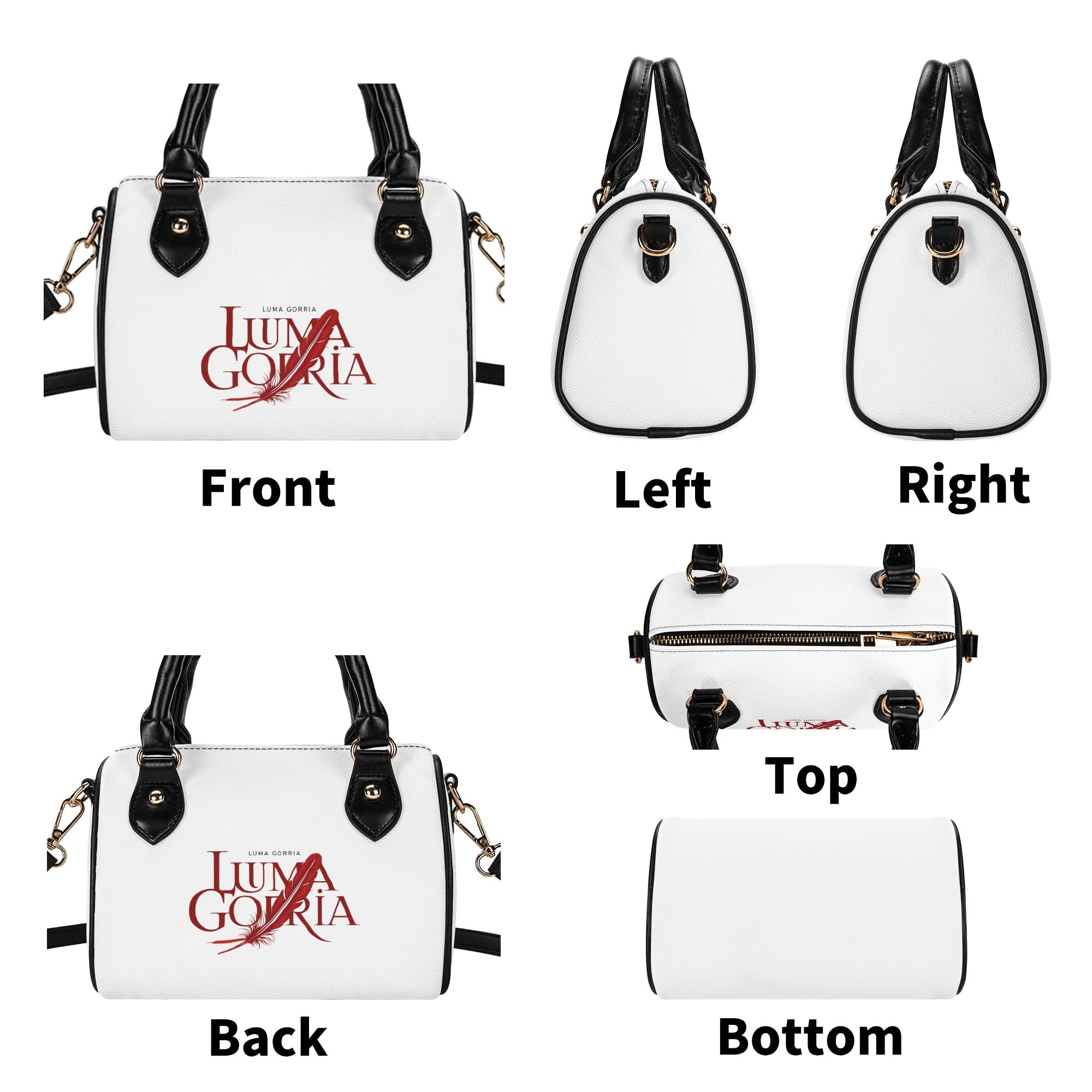 Womens Leather Mini Small Boston Bag Satchel Handbag popcustoms   Luma Gorria vêtement