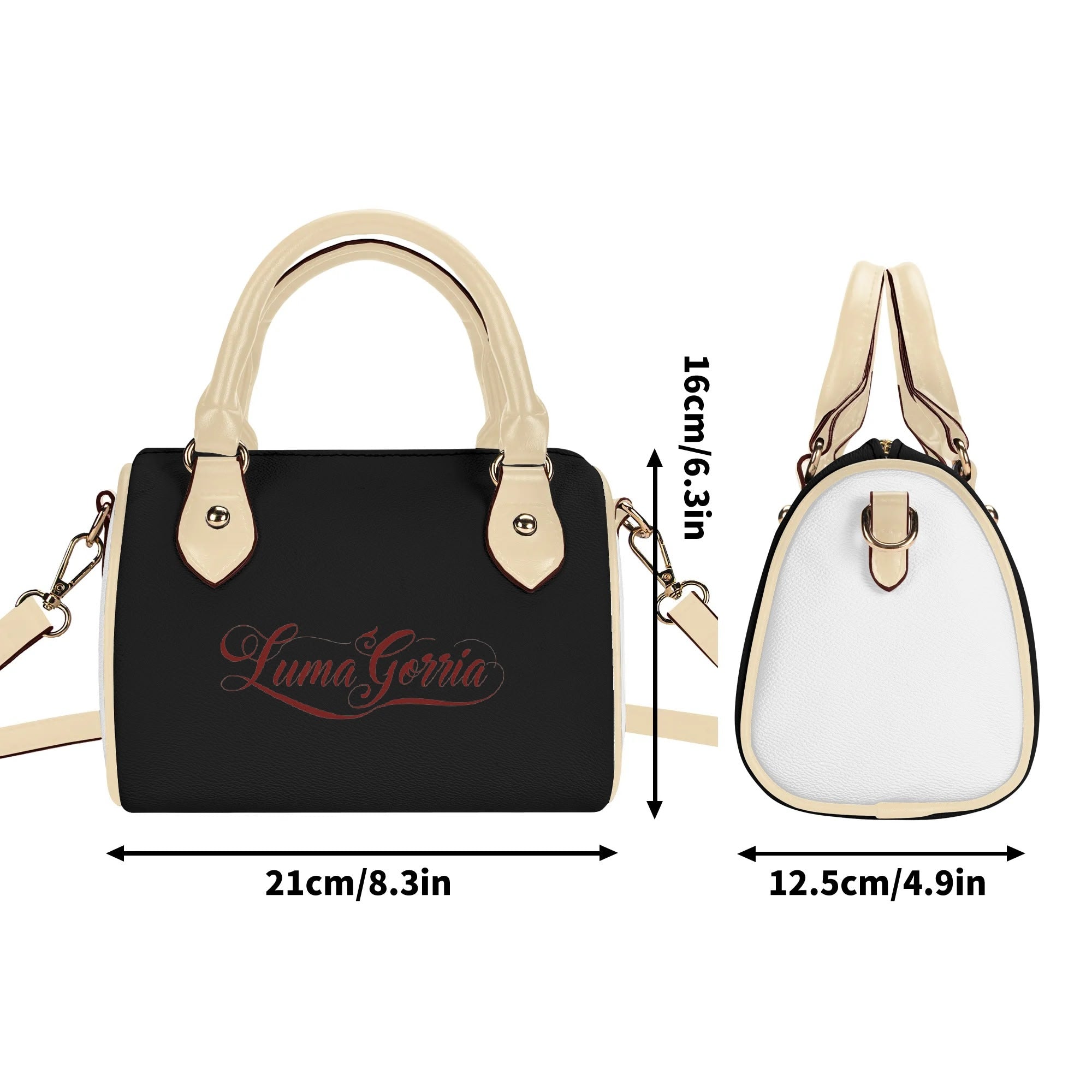 Womens Leather Mini Small Boston Bag Satchel Handbag popcustoms   Luma Gorria vêtement