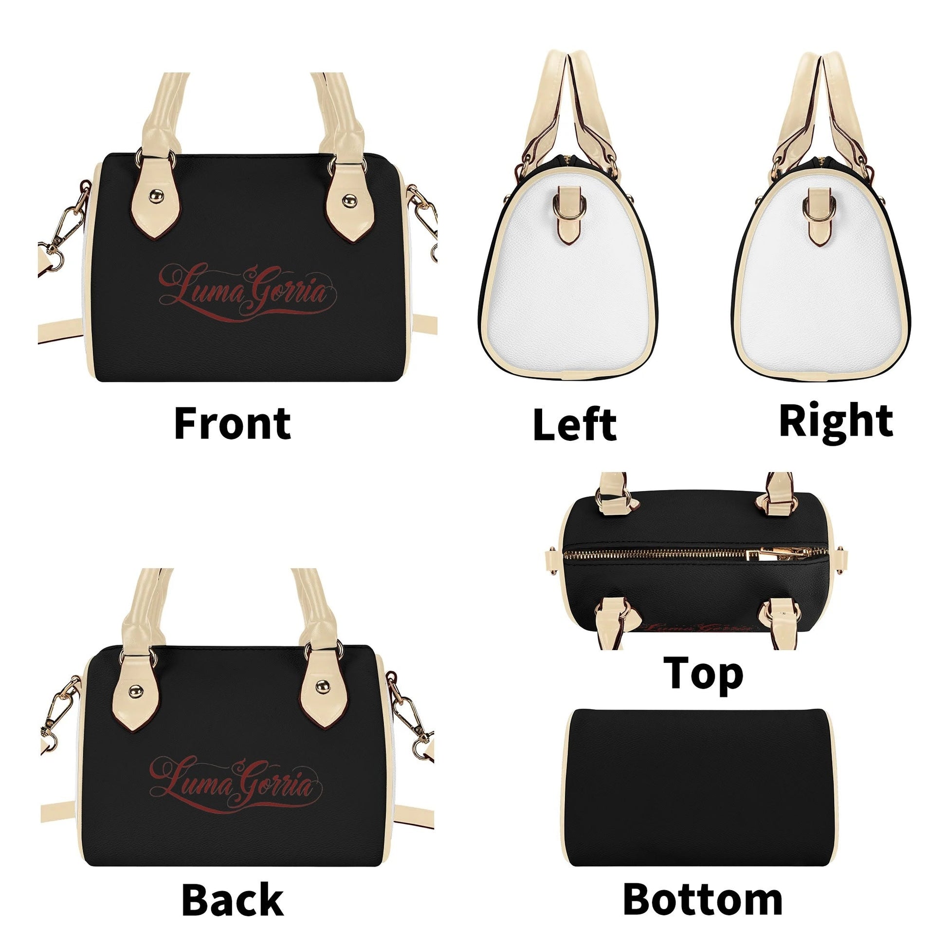 Womens Leather Mini Small Boston Bag Satchel Handbag popcustoms   Luma Gorria vêtement