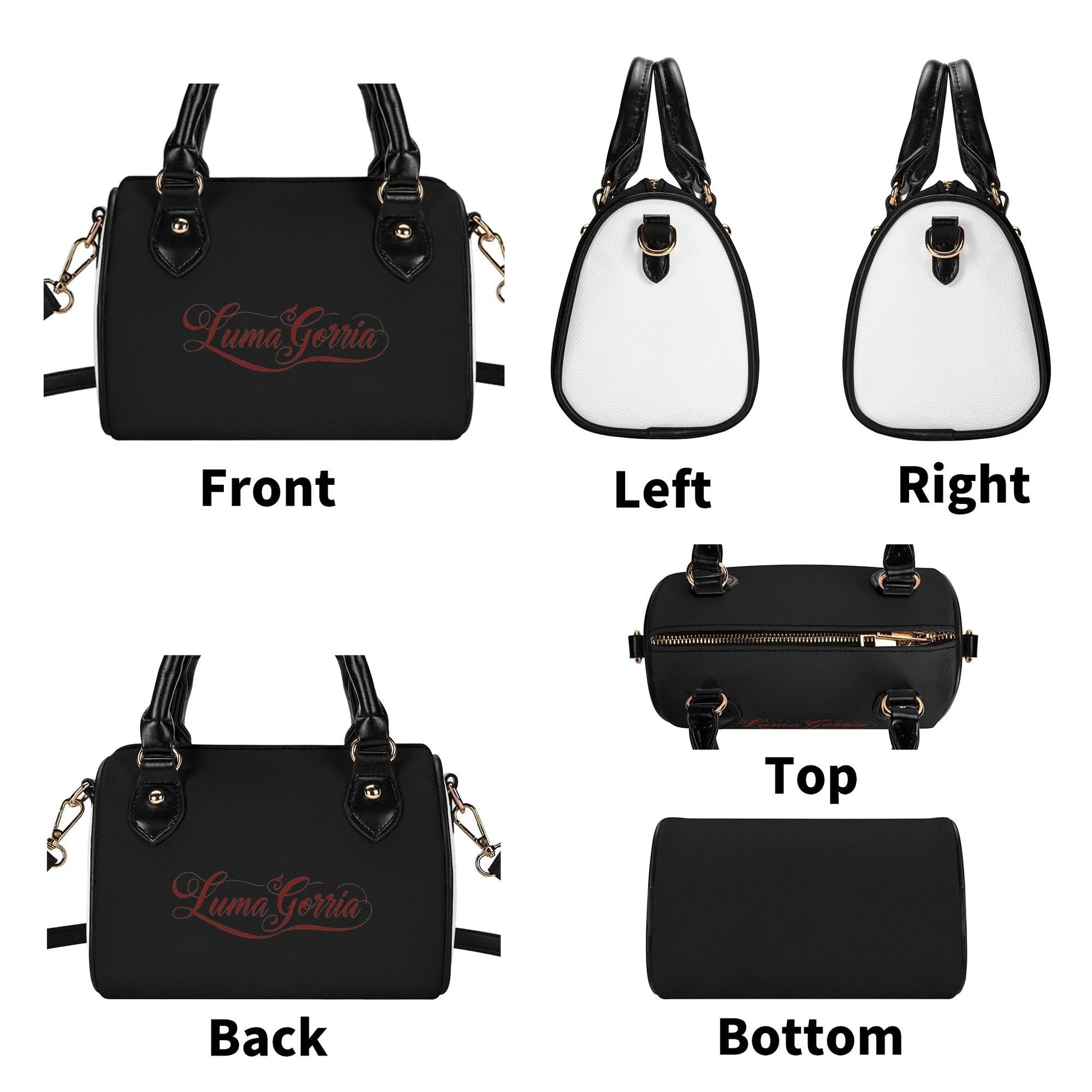 Womens Leather Mini Small Boston Bag Satchel Handbag popcustoms   Luma Gorria vêtement