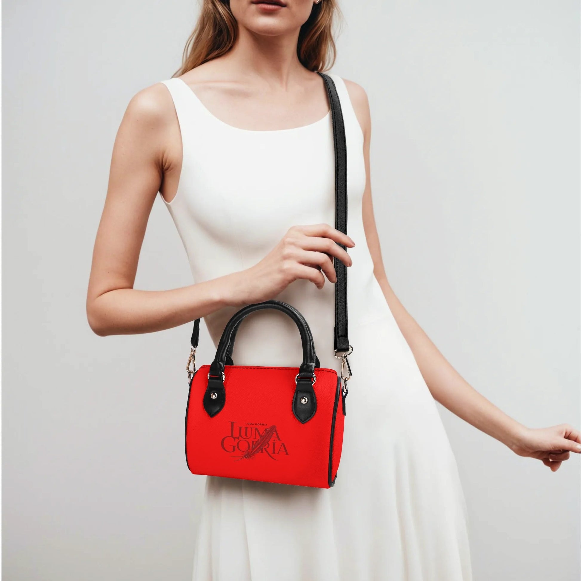 Womens Leather Mini Small Boston Bag Satchel Handbag popcustoms   Luma Gorria vêtement