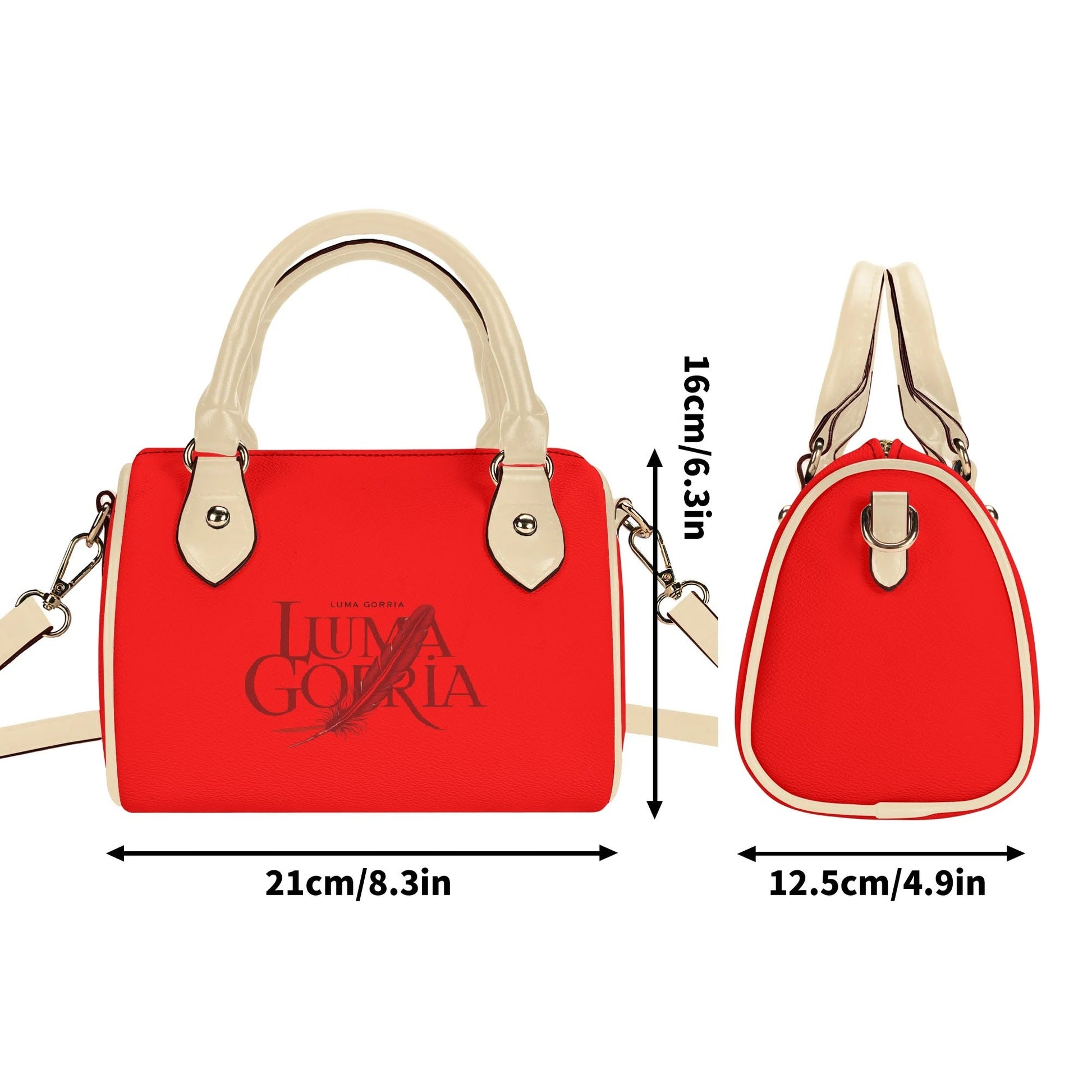 Womens Leather Mini Small Boston Bag Satchel Handbag popcustoms   Luma Gorria vêtement