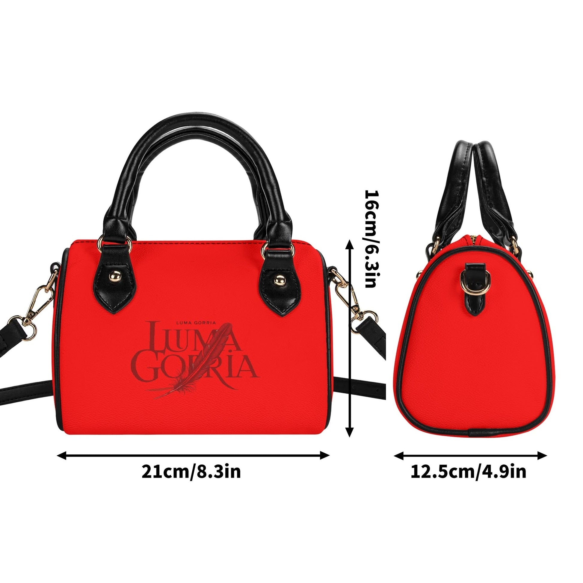 Womens Leather Mini Small Boston Bag Satchel Handbag popcustoms   Luma Gorria vêtement