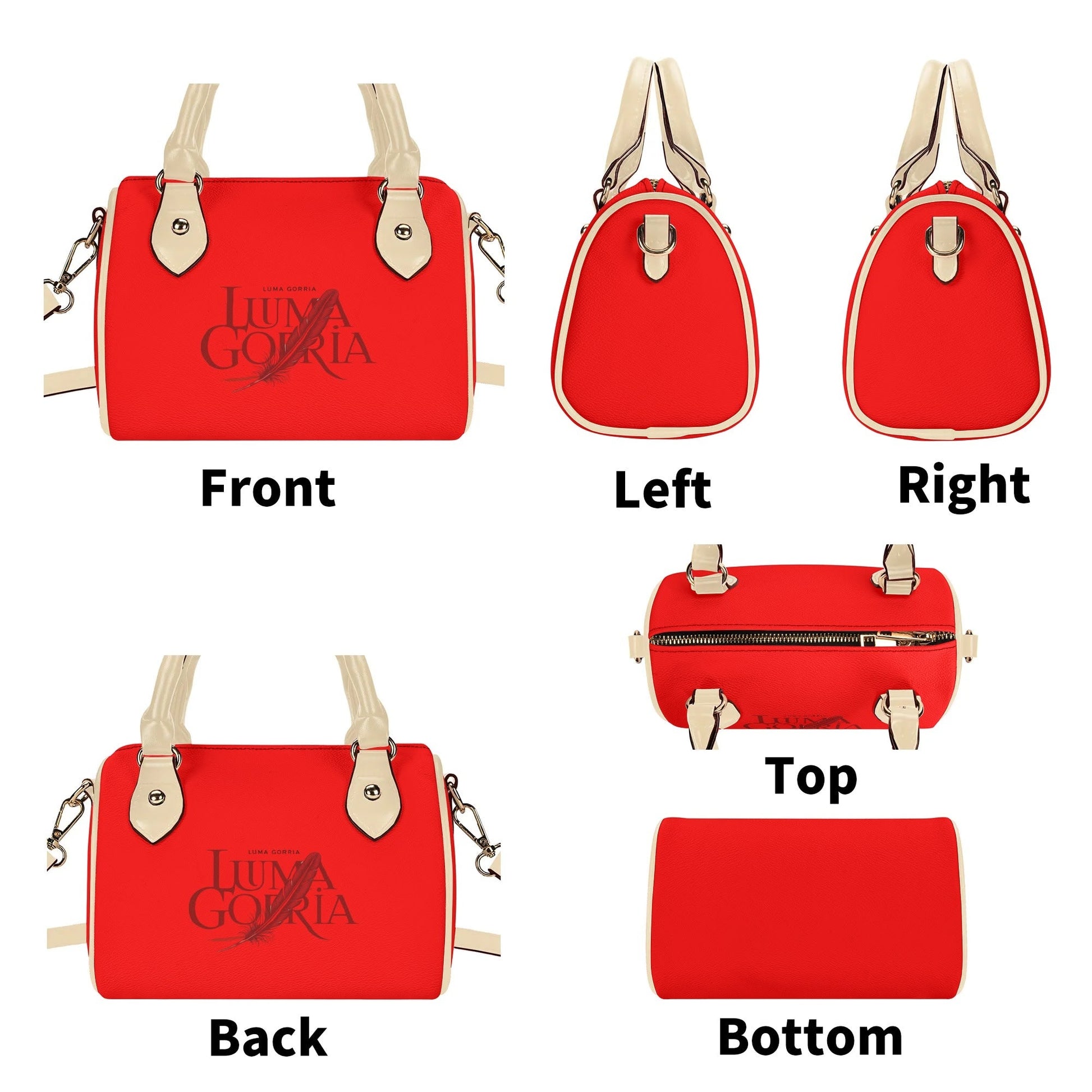 Womens Leather Mini Small Boston Bag Satchel Handbag popcustoms   Luma Gorria vêtement