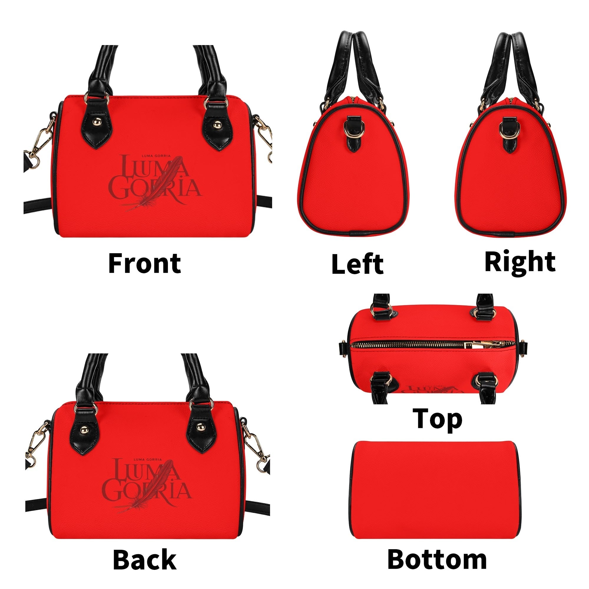 Womens Leather Mini Small Boston Bag Satchel Handbag popcustoms   Luma Gorria vêtement