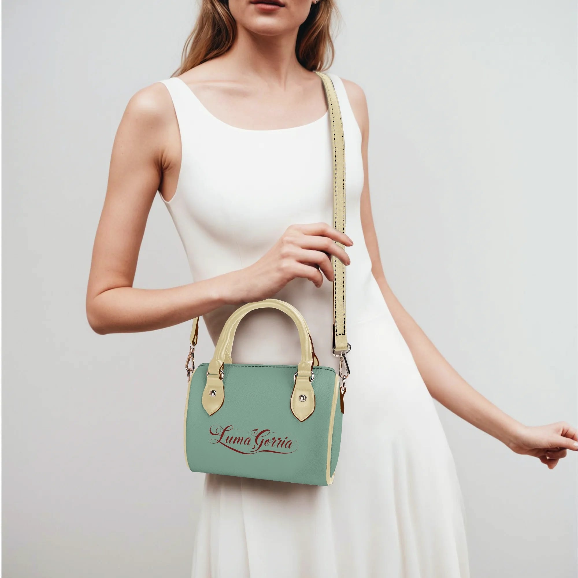Womens Leather Mini Small Boston Bag Satchel Handbag popcustoms   Luma Gorria vêtement