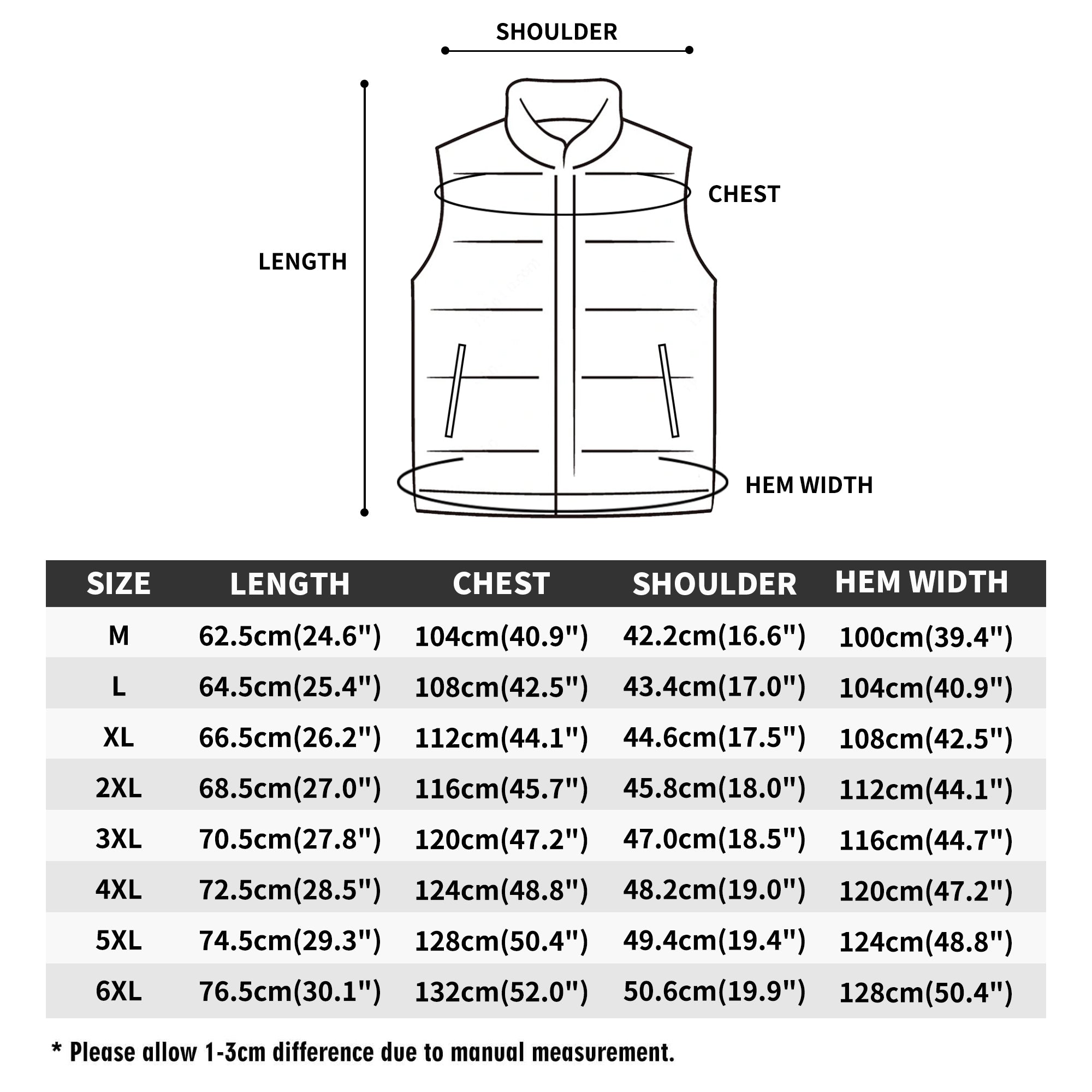 Unisex Lightweight All Over Printing Stand Collar Zip Up Puffer Vest popcustoms   Luma Gorria vêtement