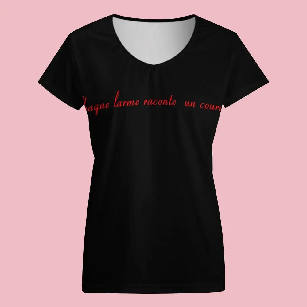 T-shirt Femme Décontracté Col V – Confort Chic au Quotidien Luma Gorria vêtemen  T-shirt Femme Décontracté Col V Luma Gorria vêtement