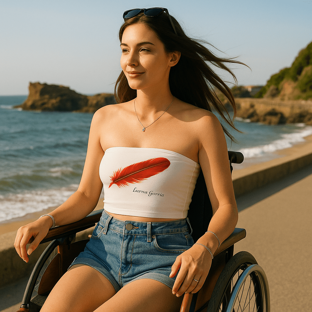 Mode et mobilité réduite : élégante en position assise - Luma Gorria vêtement