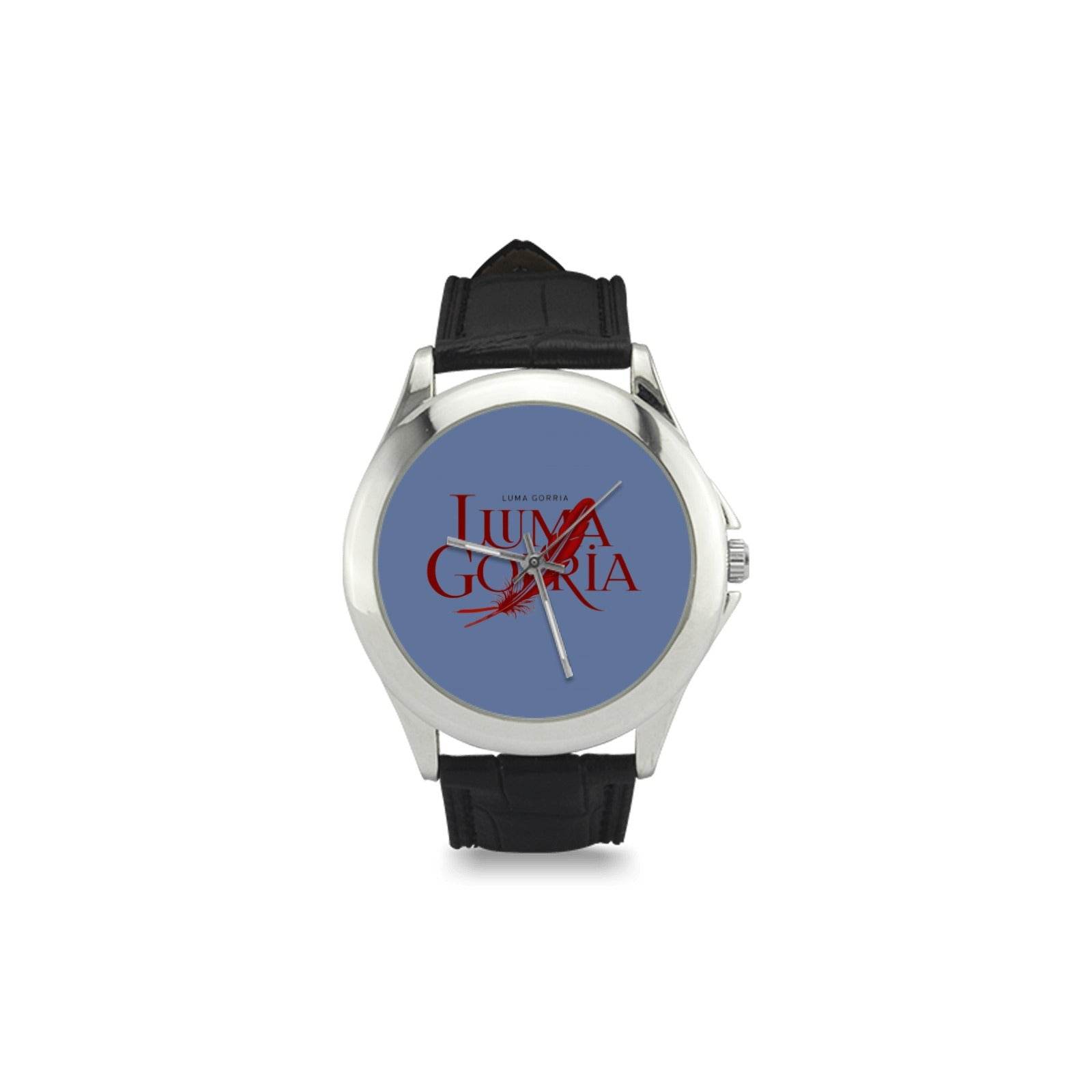 Montre classique pour femme avec bracelet en cuir véritable et boîtier en métal plaqué or - Luma Gorria vêtement