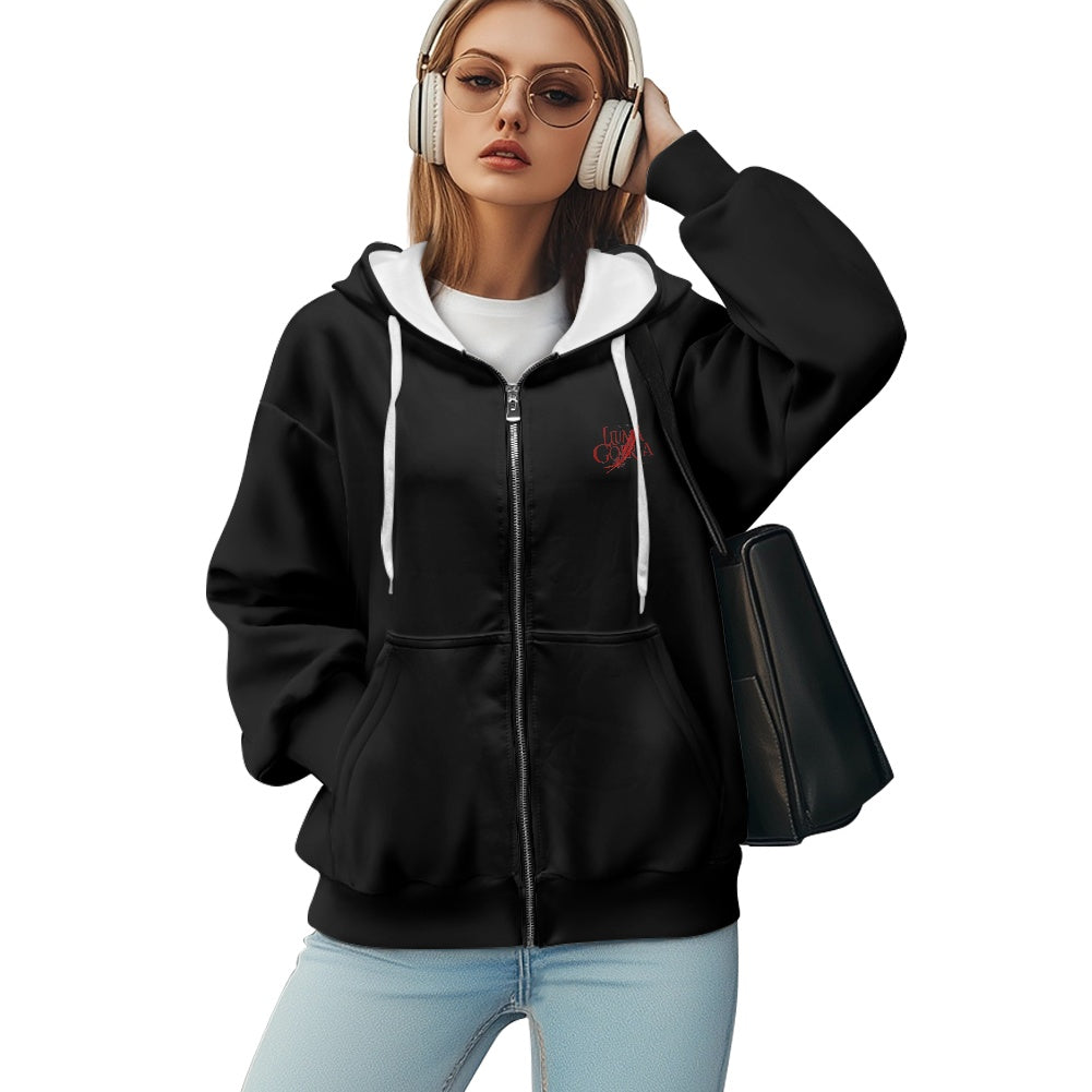 Sweat à capuche zippé femme – Ample, confortable et pratique Luma Gorria vêtement 48.00 hoodie Luma Gorria vêtement