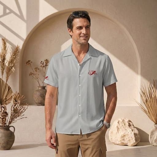 Chemise homme col cubain manches courtes légère et tendance
