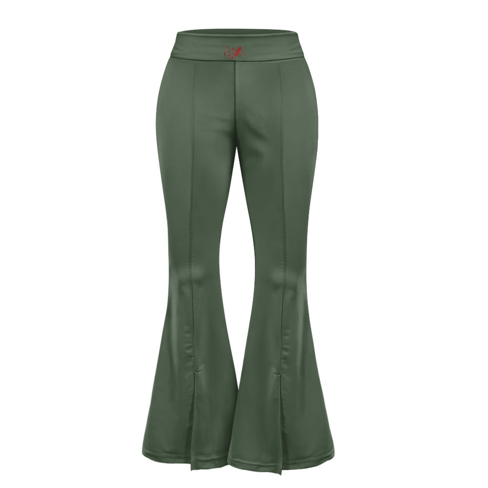 Pantalon évasé femme – Taille haute avec fente élégante Luma Gorria vêtement  pantalon femme Luma Gorria vêtement