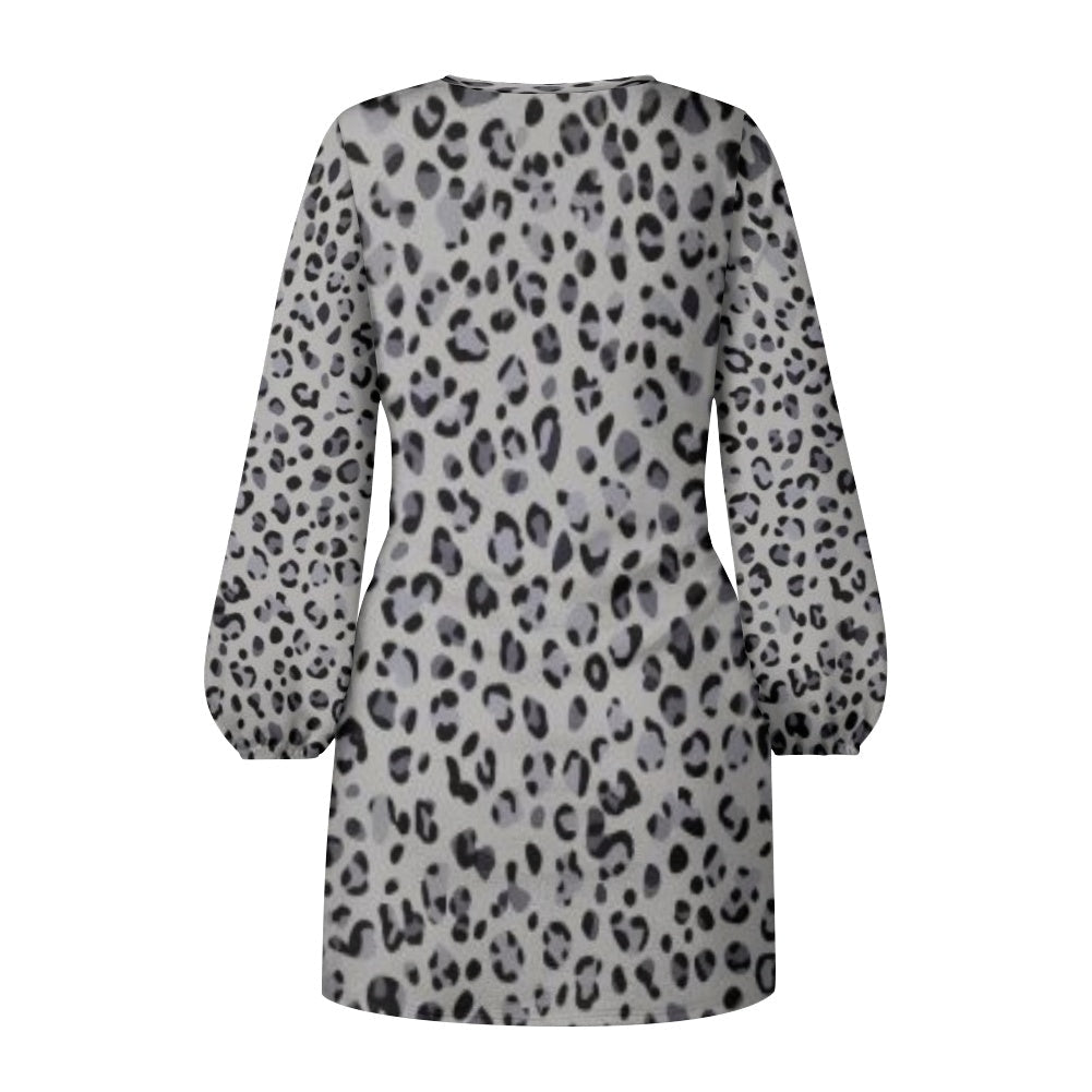 Robe femme manches longues – Ceinture nouée et tissu élastique Luma Gorria vêtement  robe Luma Gorria vêtement