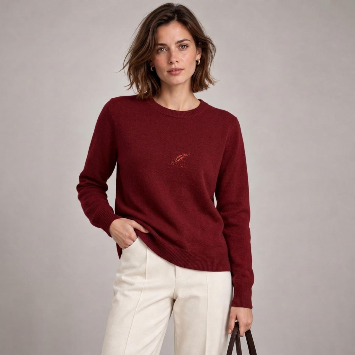 Pull en maille douce mélangée à la laine pour femme – Élégance, confort & douceur