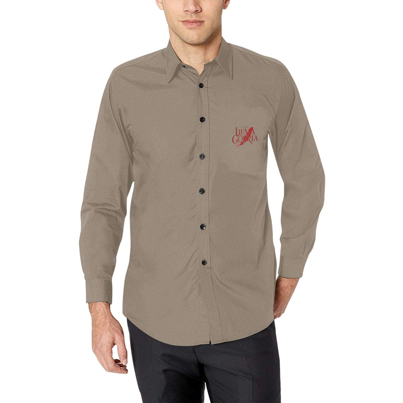 Chemise homme manches longues – Élégante, sans poche, 100% polyester