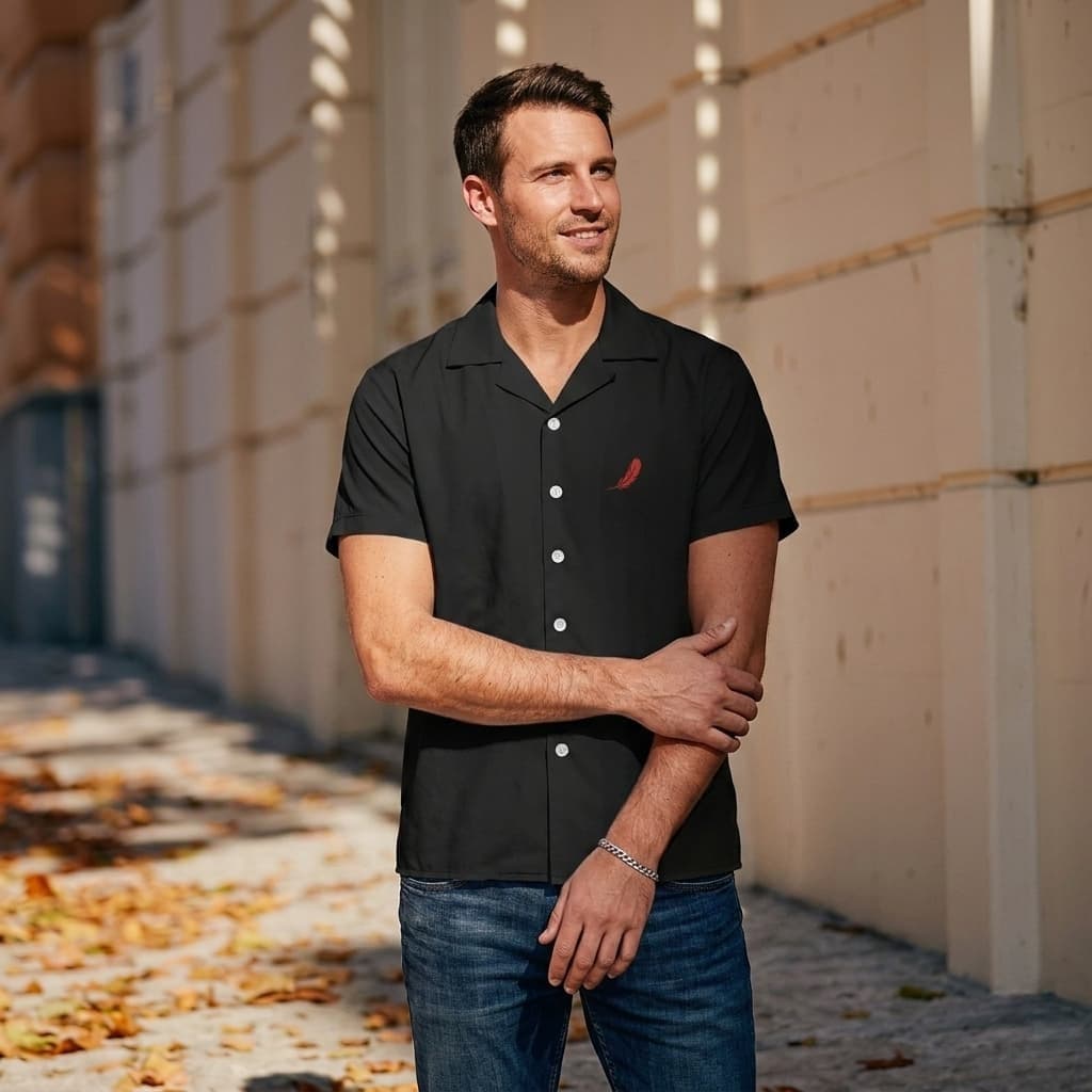 Chemise homme manches courtes à motifs – Légère, élégante & décontractée