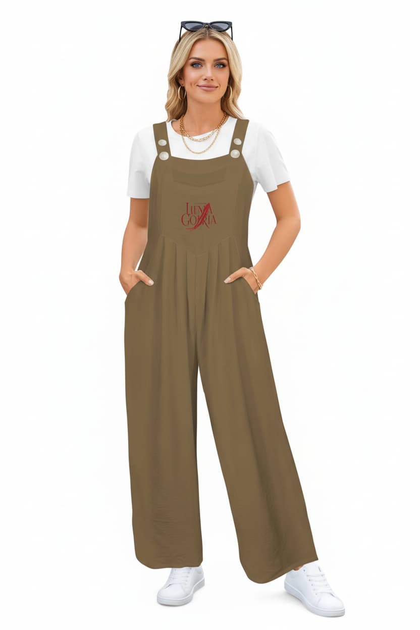 Combinaison salopette à jambes larges femme – Style décontracté & confort