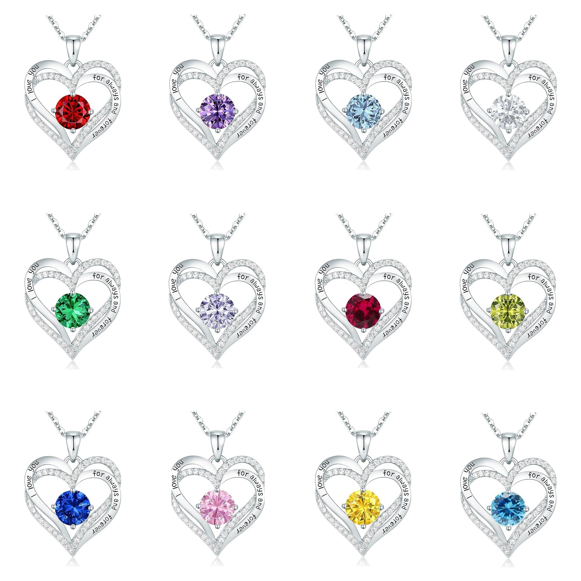 1174. Heart Birthstone Necklace for Mom - Luma Gorria vêtement