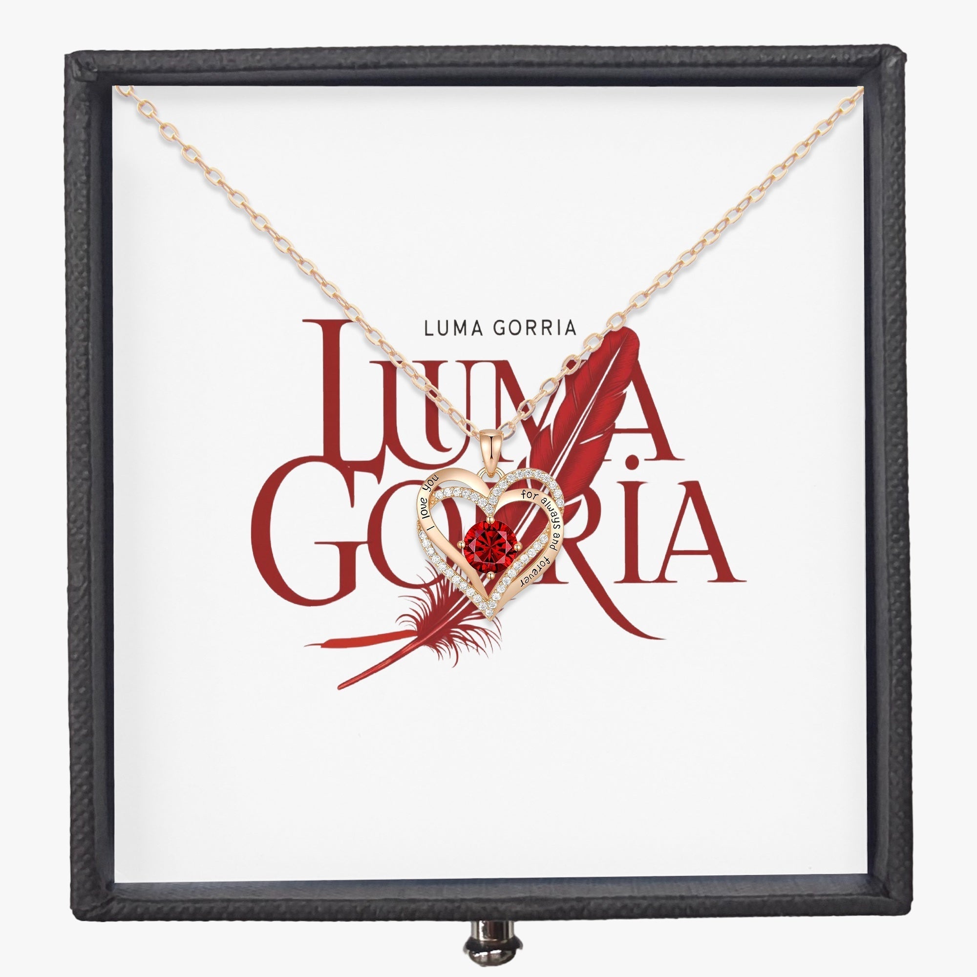 1174. Heart Birthstone Necklace for Mom - Luma Gorria vêtement