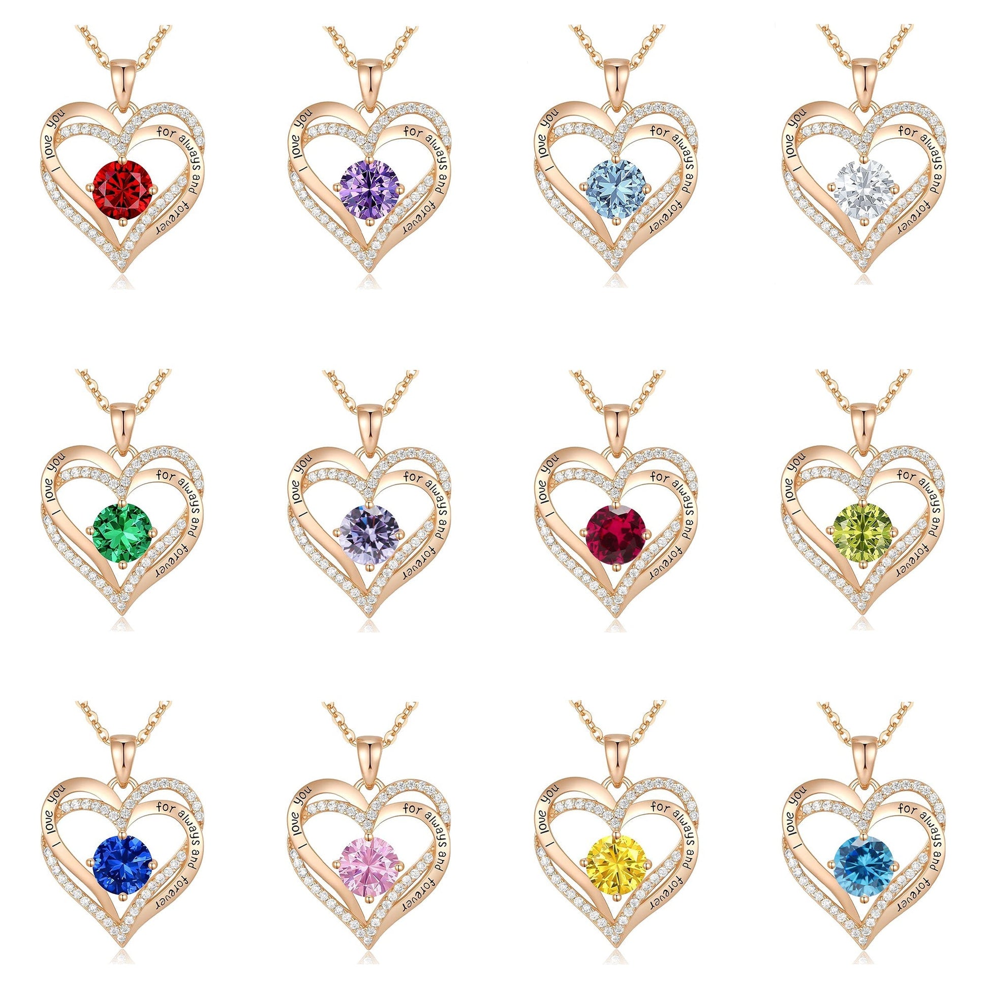 1174. Heart Birthstone Necklace for Mom - Luma Gorria vêtement