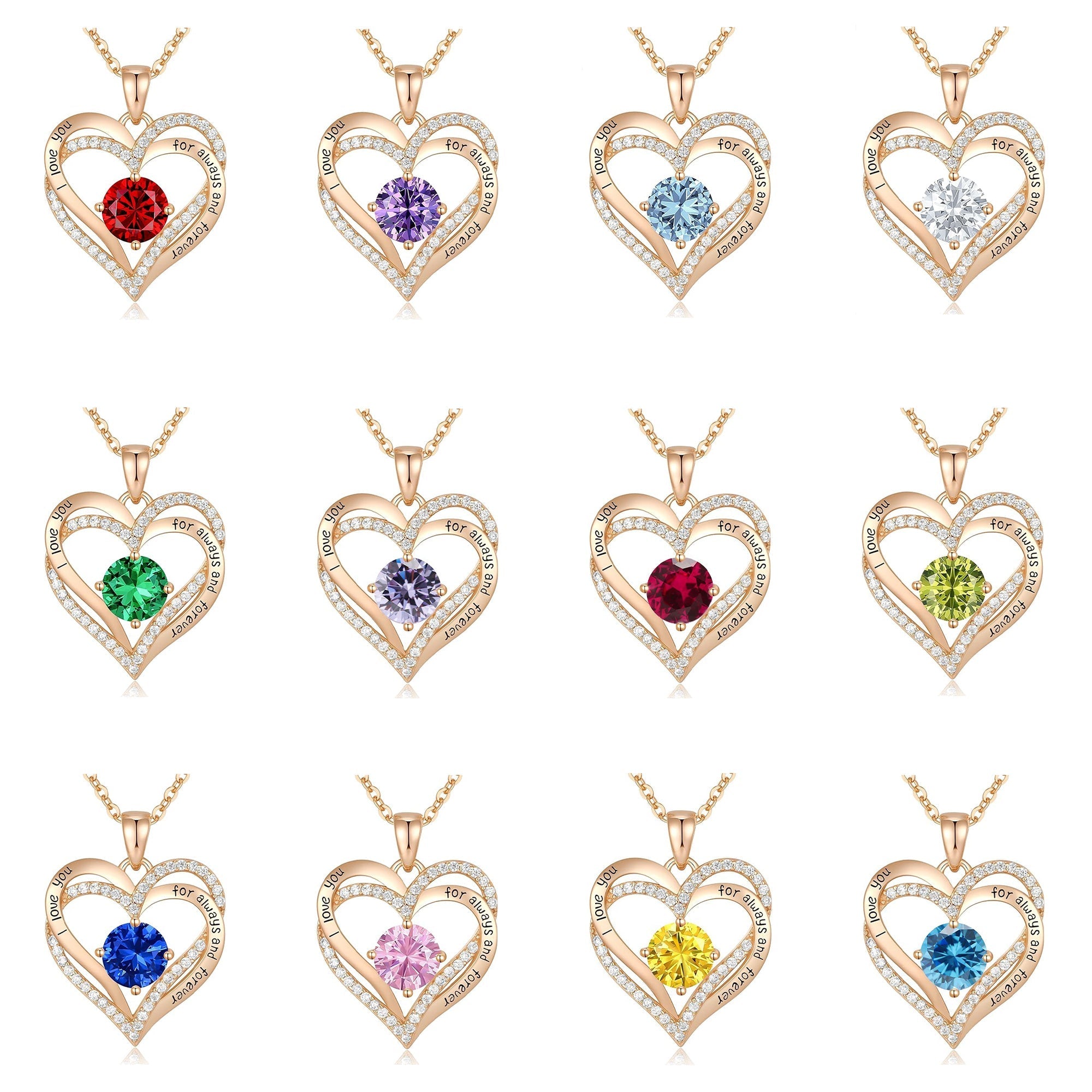 1174. Heart Birthstone Necklace for Mom - Luma Gorria vêtement