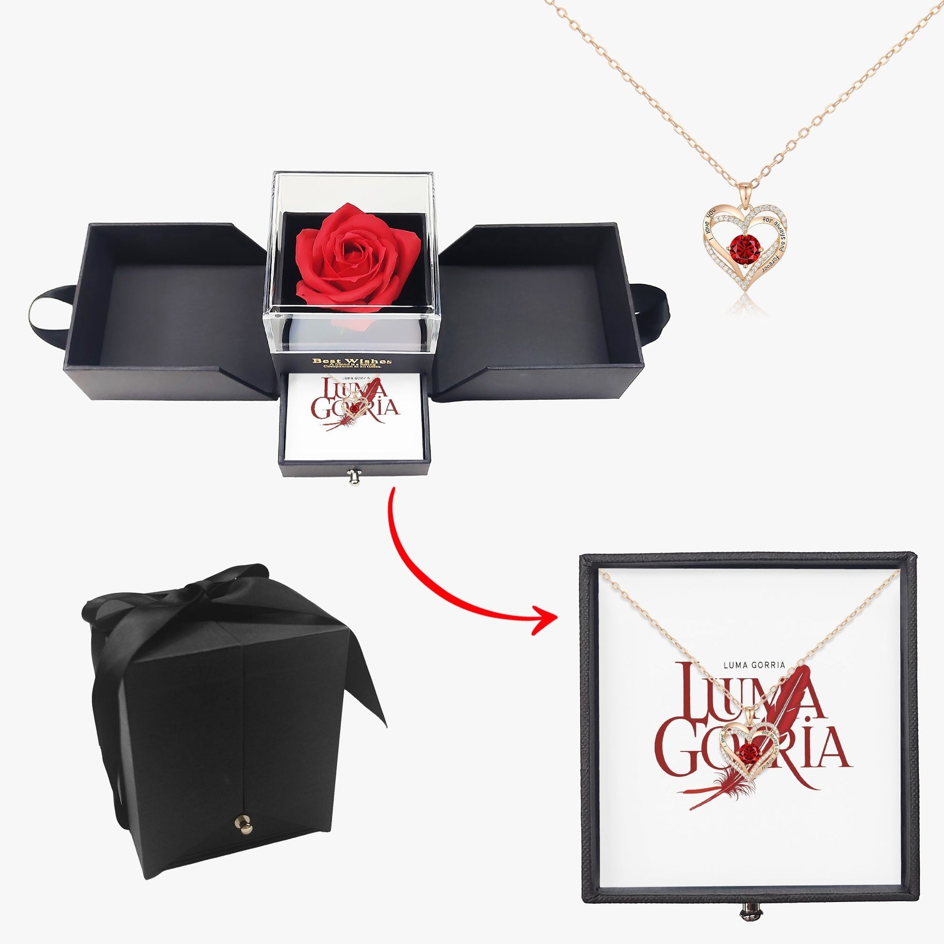 1174. Heart Birthstone Necklace for Mom - Luma Gorria vêtement