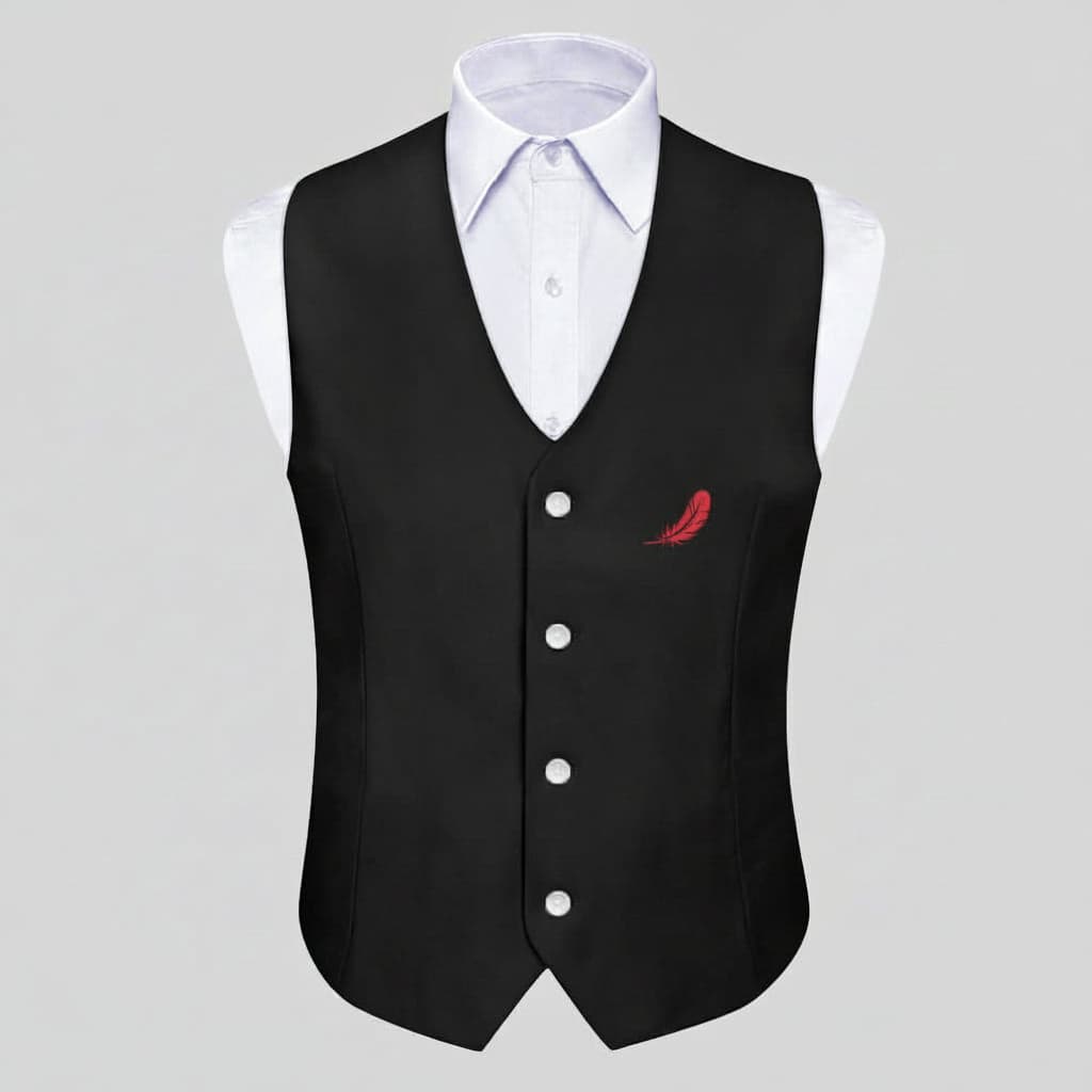 Gilet de costume sans manches pour homme en polyester – Élégance & confort ajusté