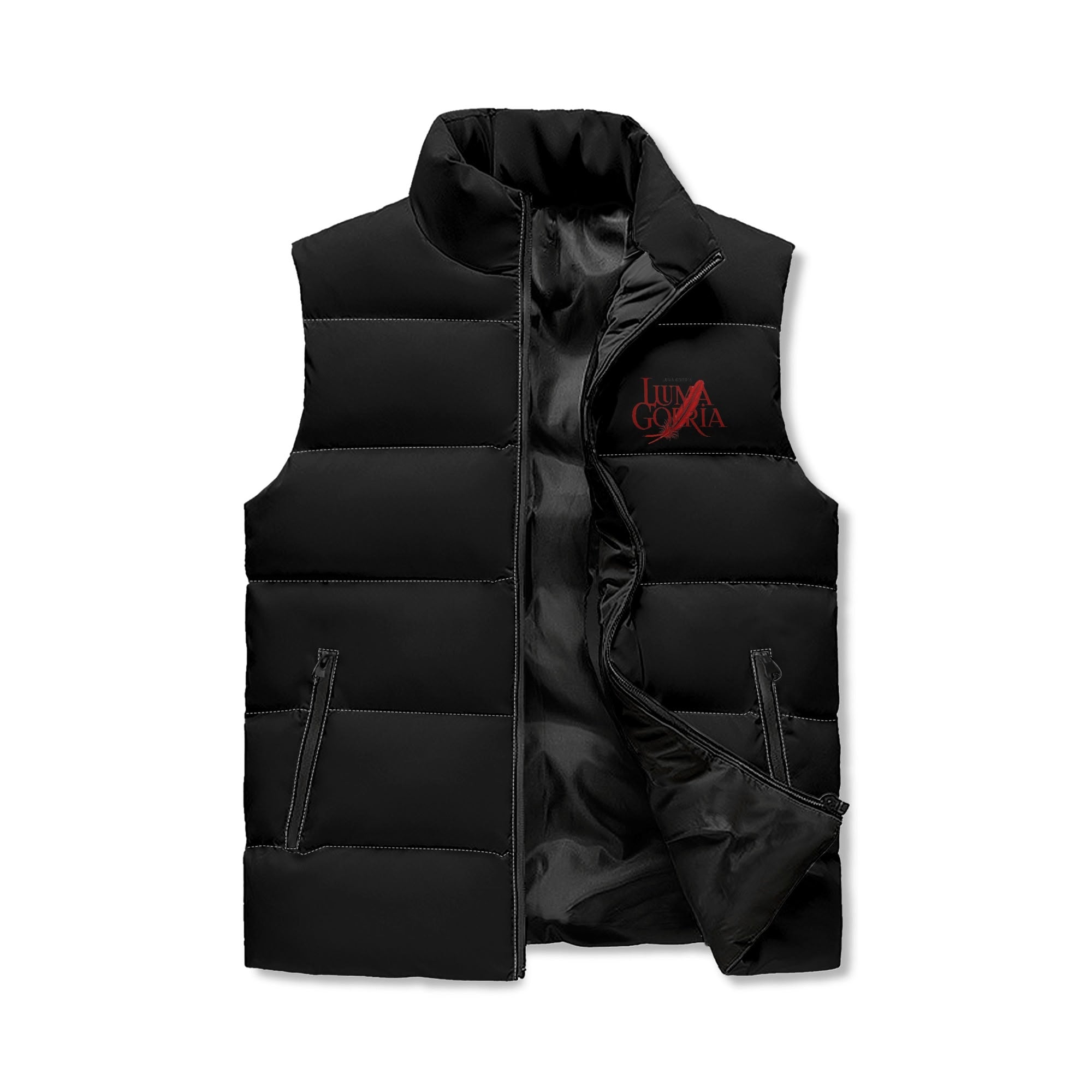 Unisex Lightweight All Over Printing Stand Collar Zip Up Puffer Vest