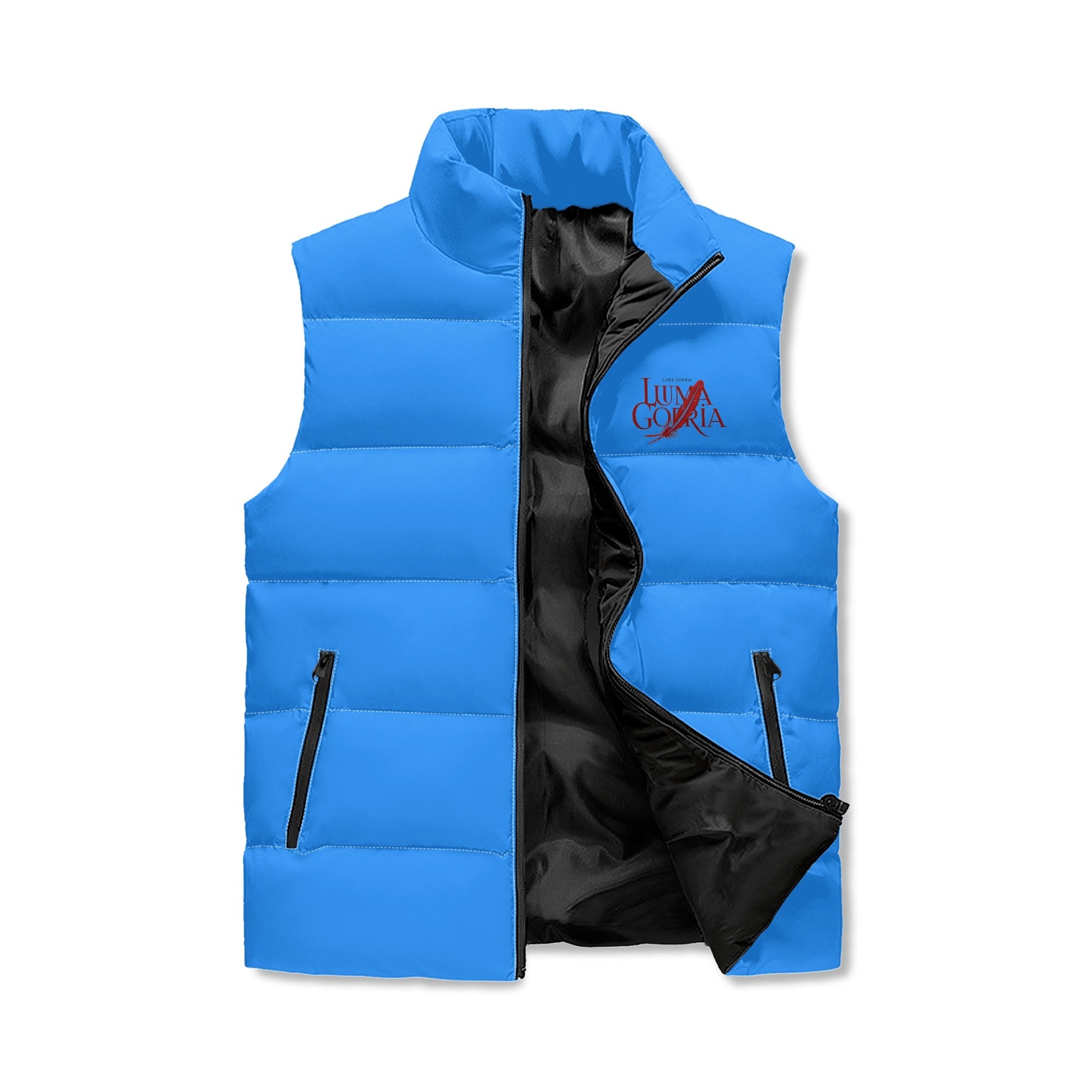 Unisex Lightweight All Over Printing Stand Collar Zip Up Puffer Vest