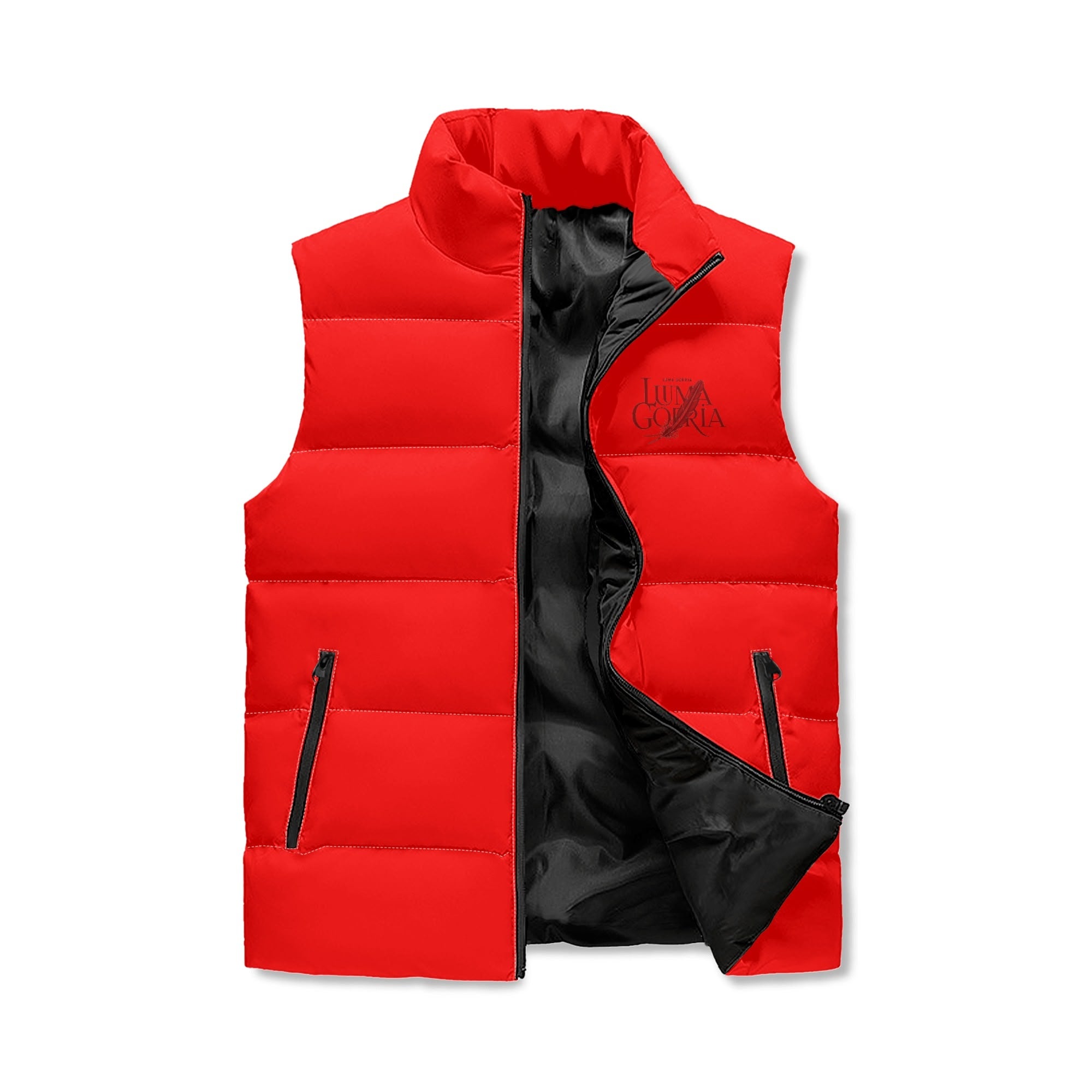 Unisex Lightweight All Over Printing Stand Collar Zip Up Puffer Vest