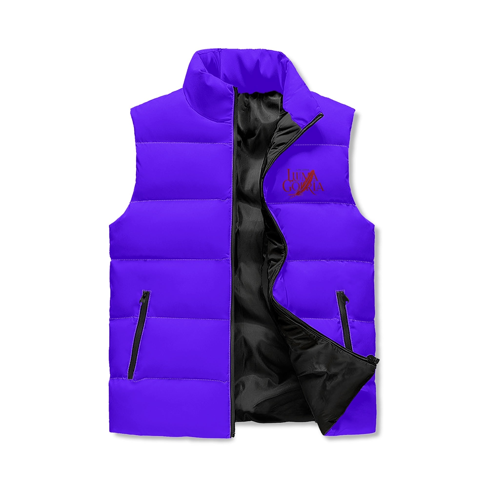 Unisex Lightweight All Over Printing Stand Collar Zip Up Puffer Vest