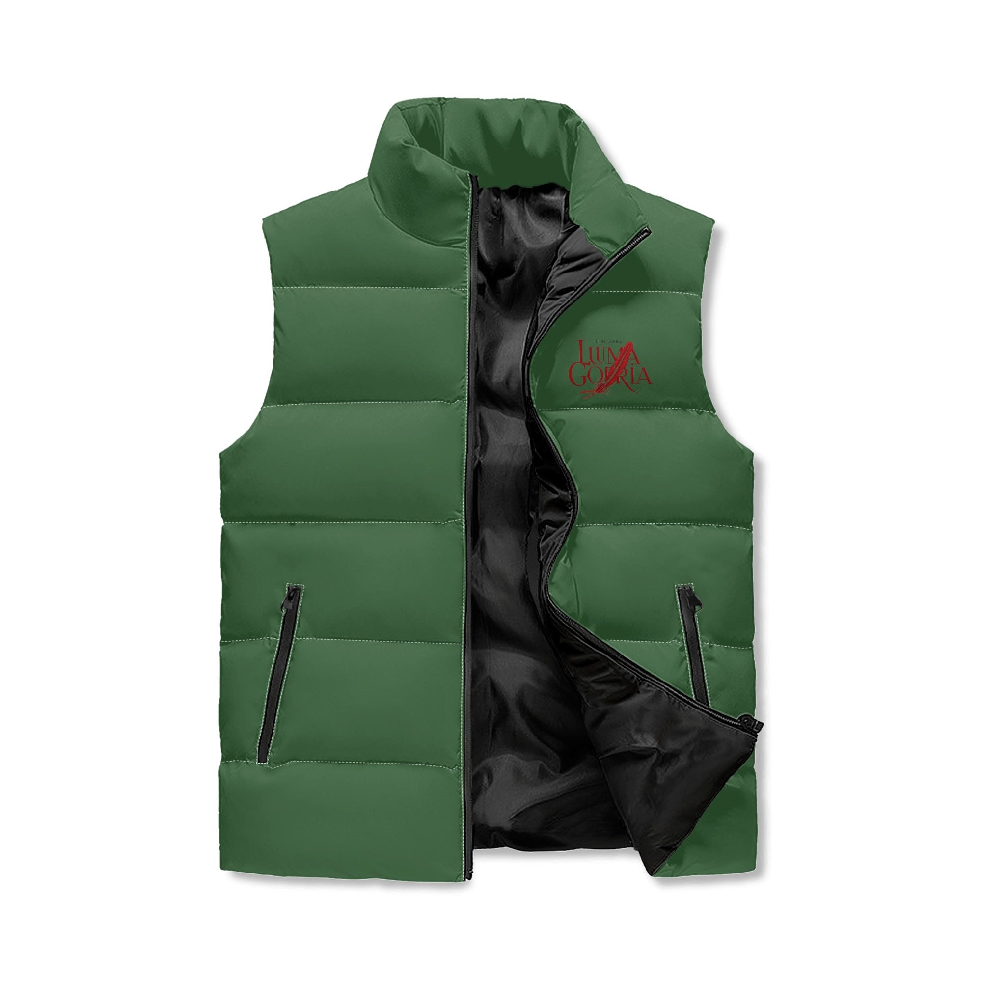 Unisex Lightweight All Over Printing Stand Collar Zip Up Puffer Vest