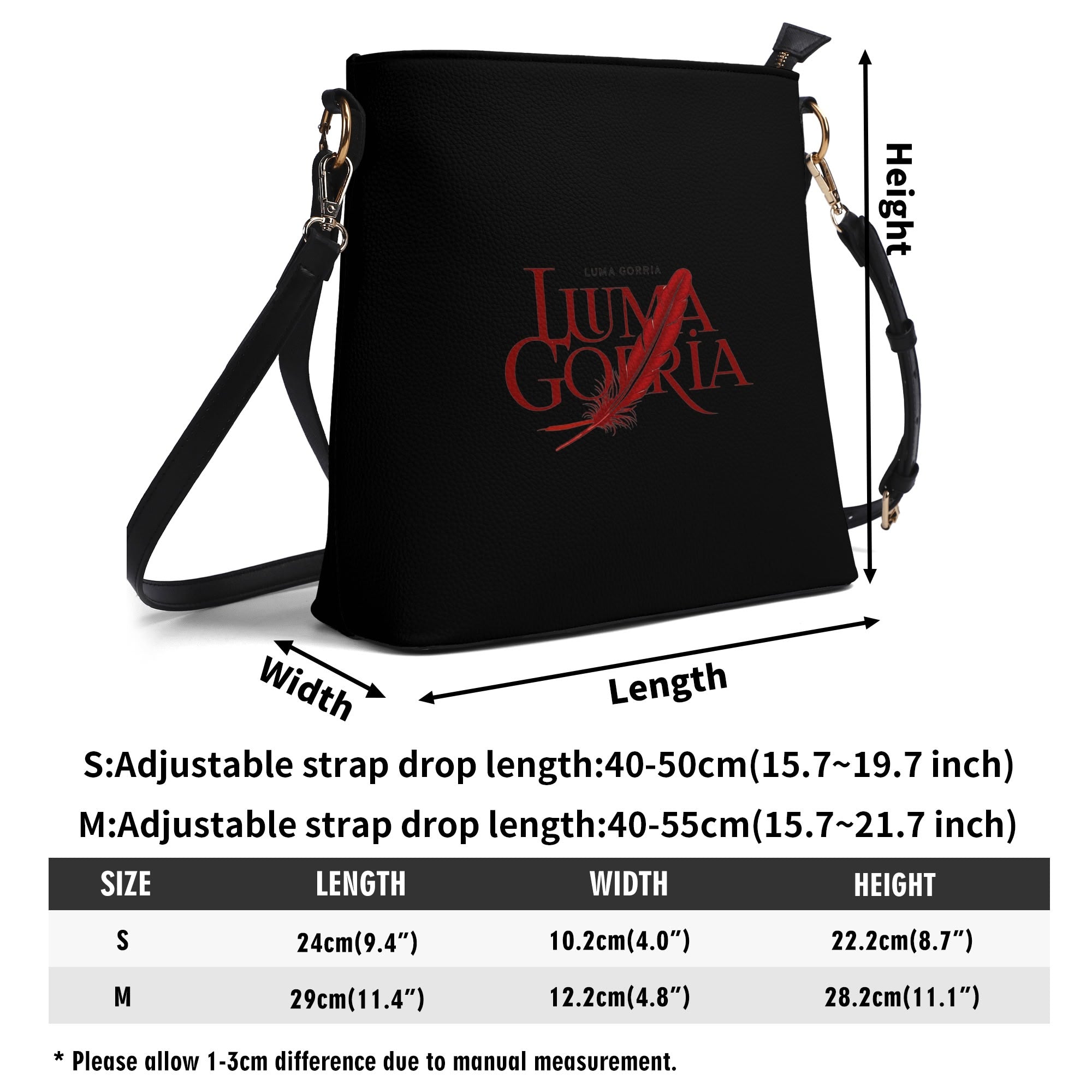 Sac seau en cuir PU avec bandoulière réglable, élégant et fonctionnel Luma Gorria vetement  saccoche Luma Gorria vêtement