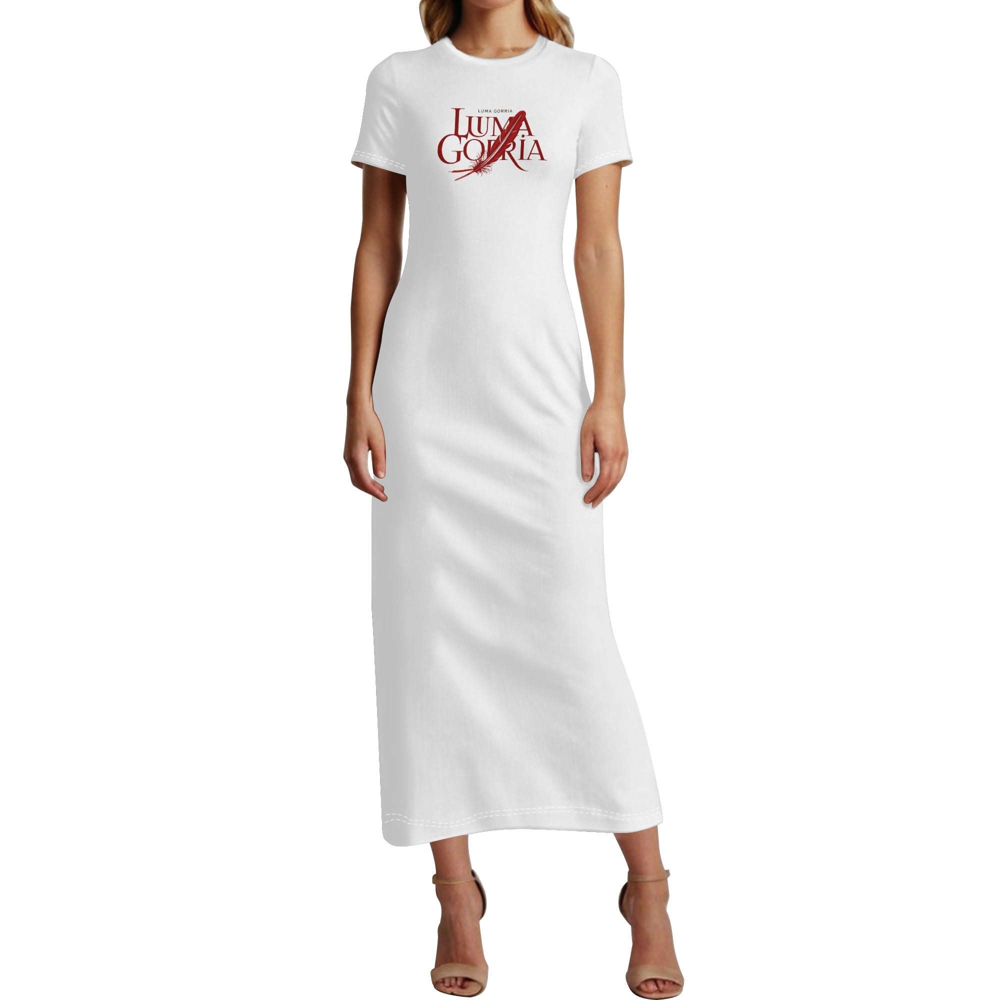 Robe Longue à Manches Courtes en Polyester - Élégance et Confort pour l'Été - Luma Gorria vêtement